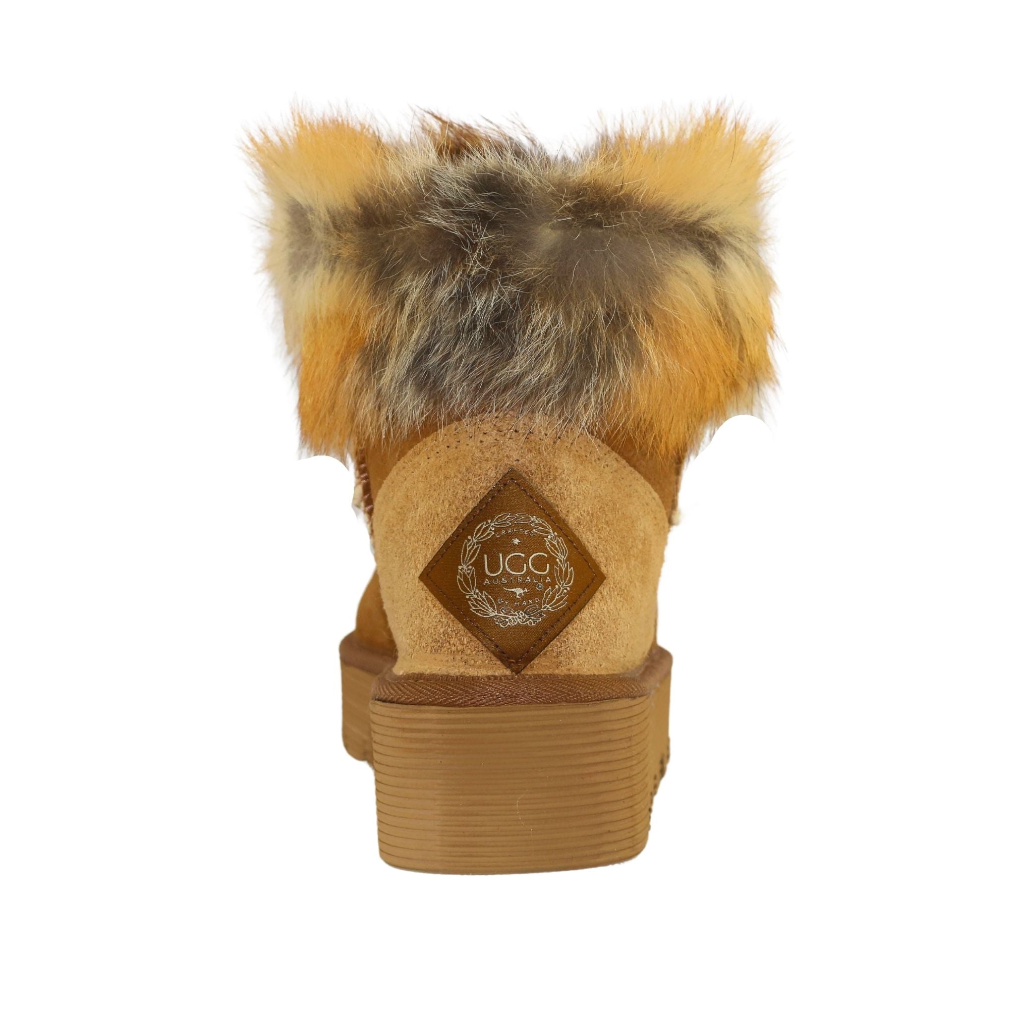 UGG Australia Platform Fox Mini Chestnut Back Womens Australian Made Sheepskin UGG Boot