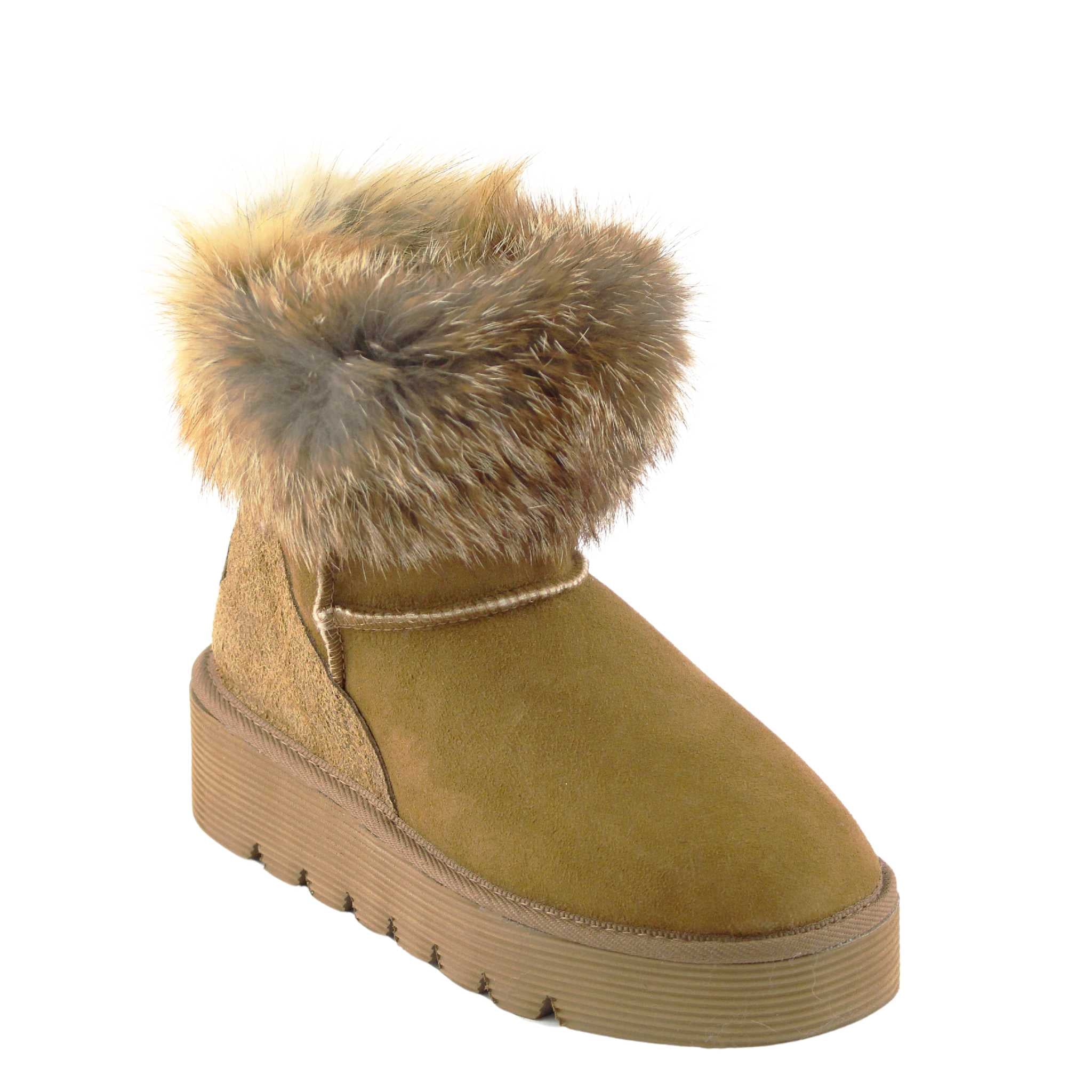 UGG Australia Platform Fox Mini Chestnut Front Twinface Sheepskin Australian Made UGG Boot
