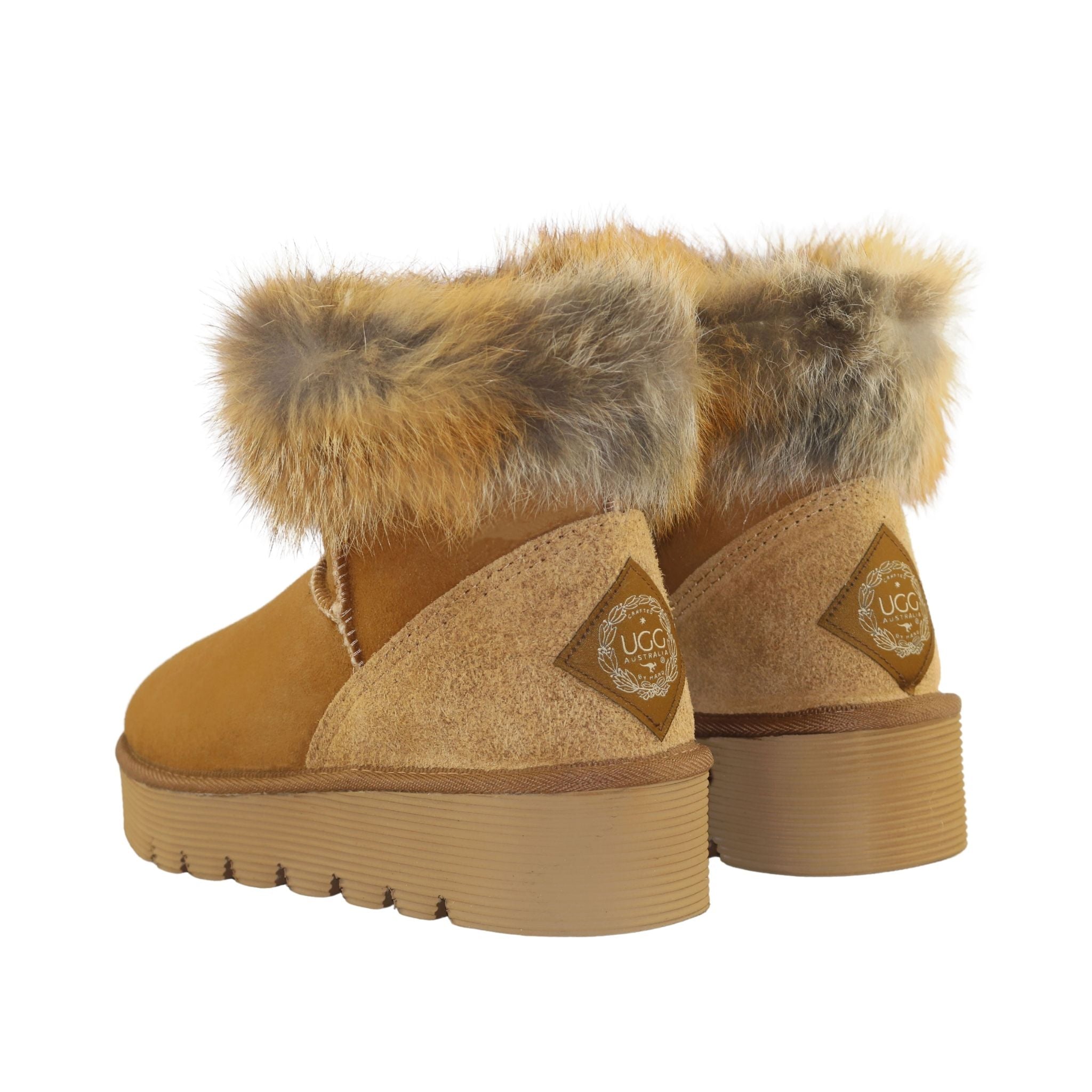 UGG Australia Platform Fox Mini Chestnut Pairs Back Womens Australian Made Sheepskin UGG Boot