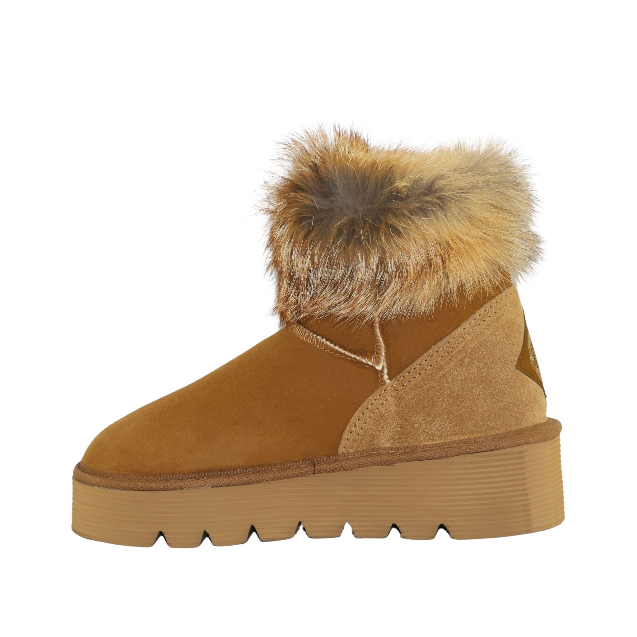 UGG Australia Platform Fox Mini Chestnut Side Inner Womens Australian Made Sheepskin UGG Boot