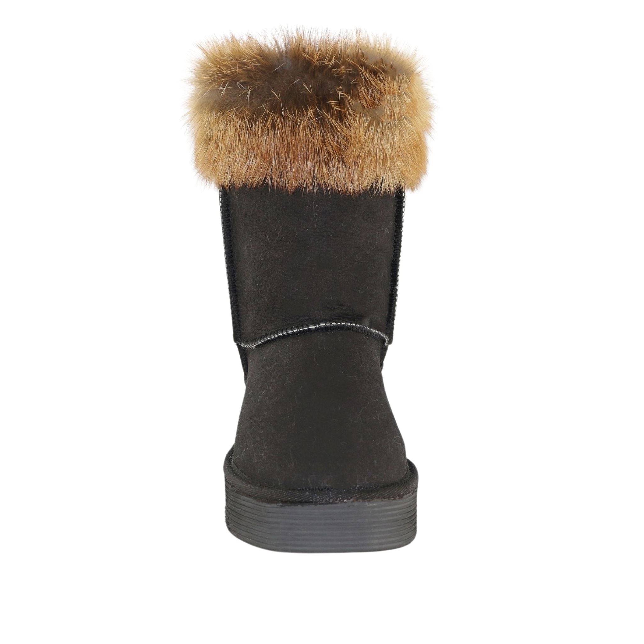 UGG Australia Platform Fox Short Black Front Womens Australian Made Sheepskin UGG Boot