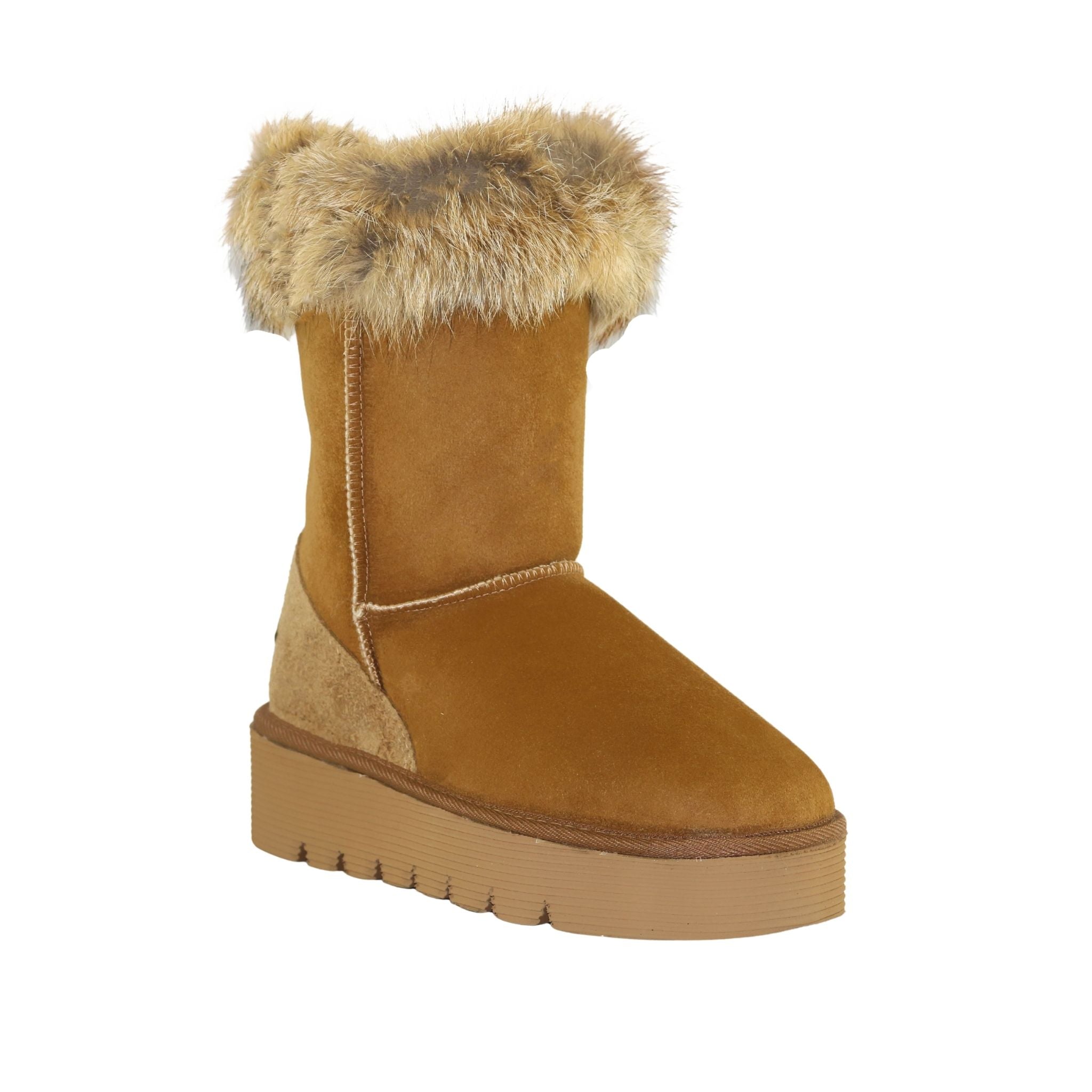 UGG Australia Platform Fox Short Chestnut Front 120 Womens Australian Made Sheepskin UGG Boot