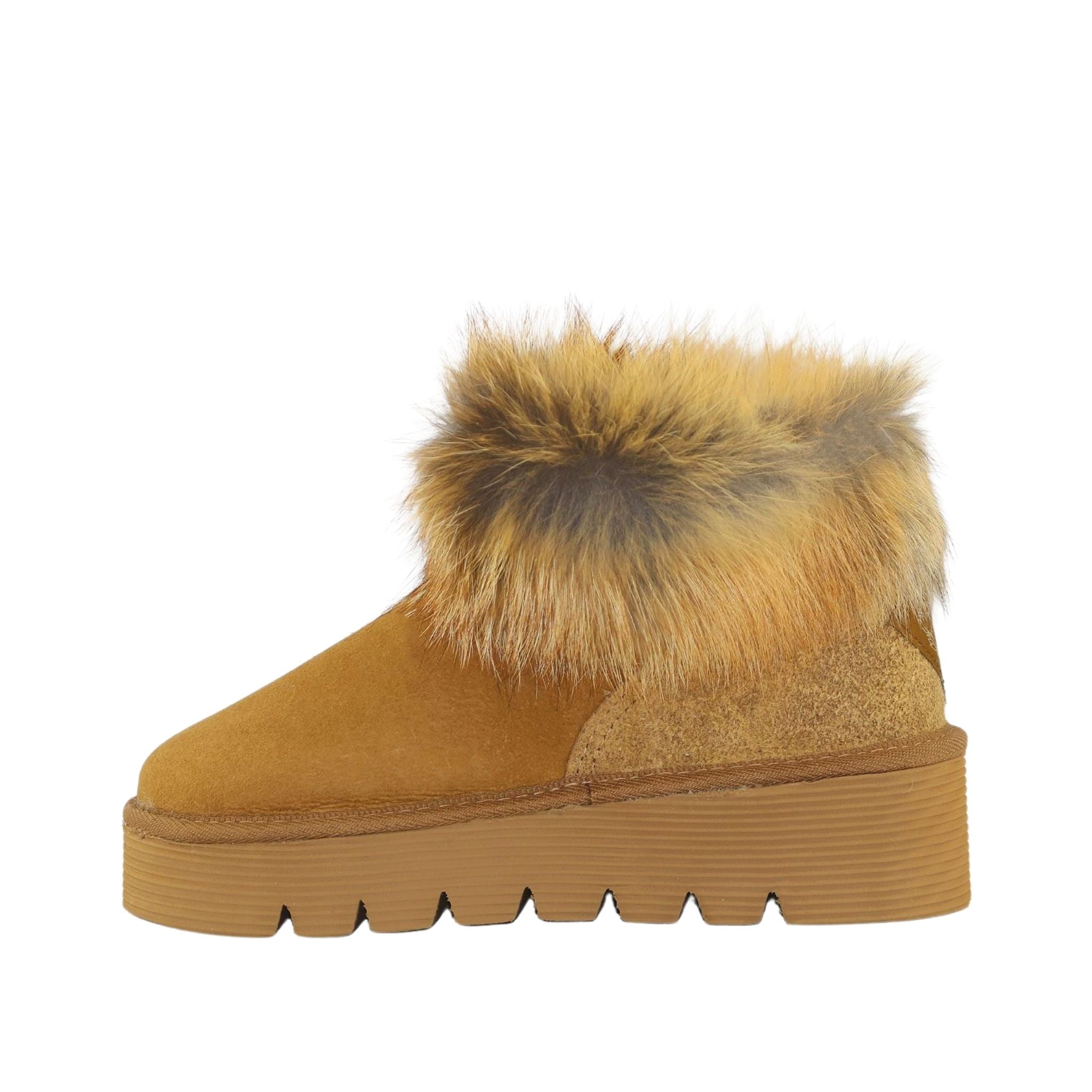 UGG Australia Platform Fox Ultra Chestnut Side Inner Womens Australian Made Sheepskin UGG Boot