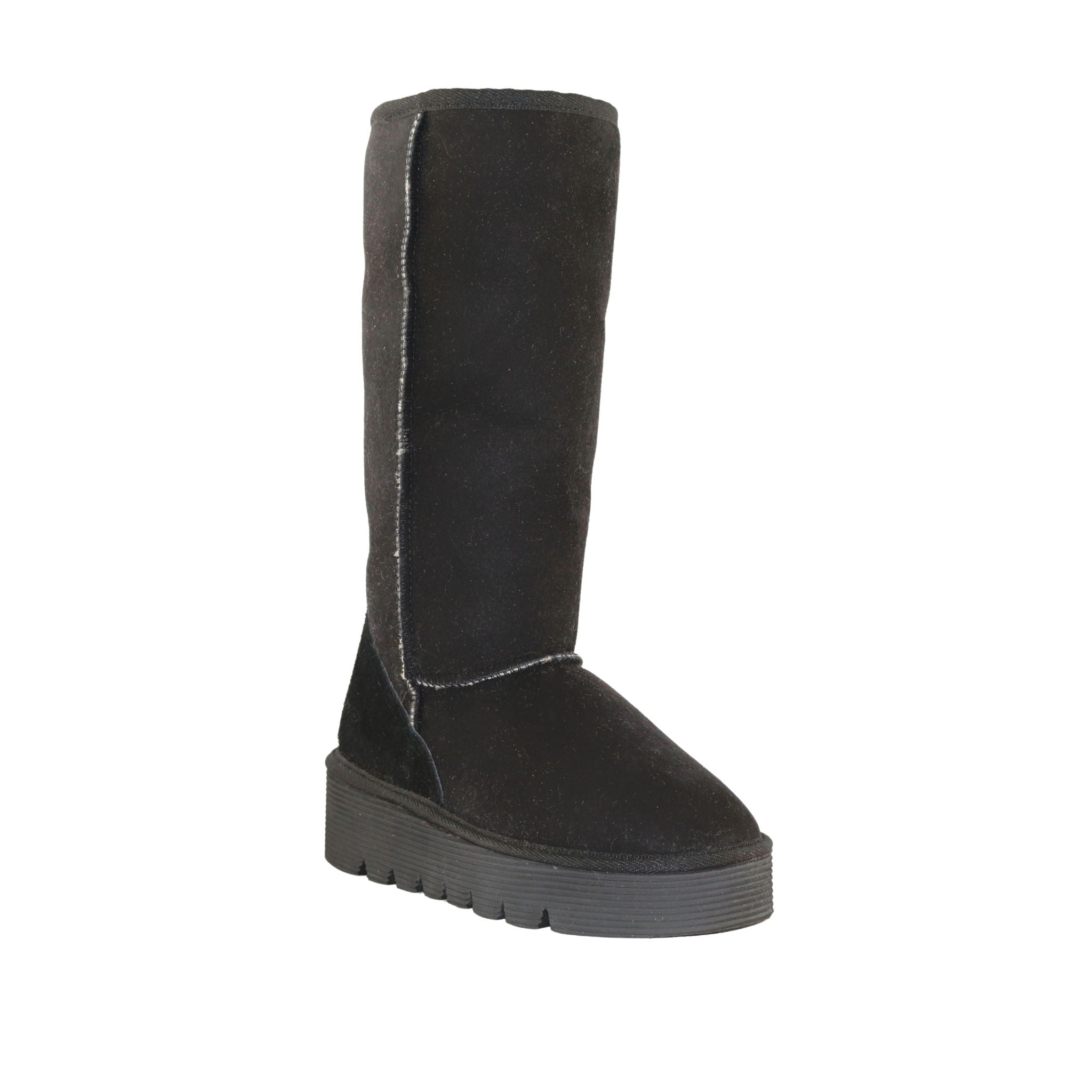 UGG Australia Platform Long Black Front 120 Womens Australian Made Sheepskin UGG Boot