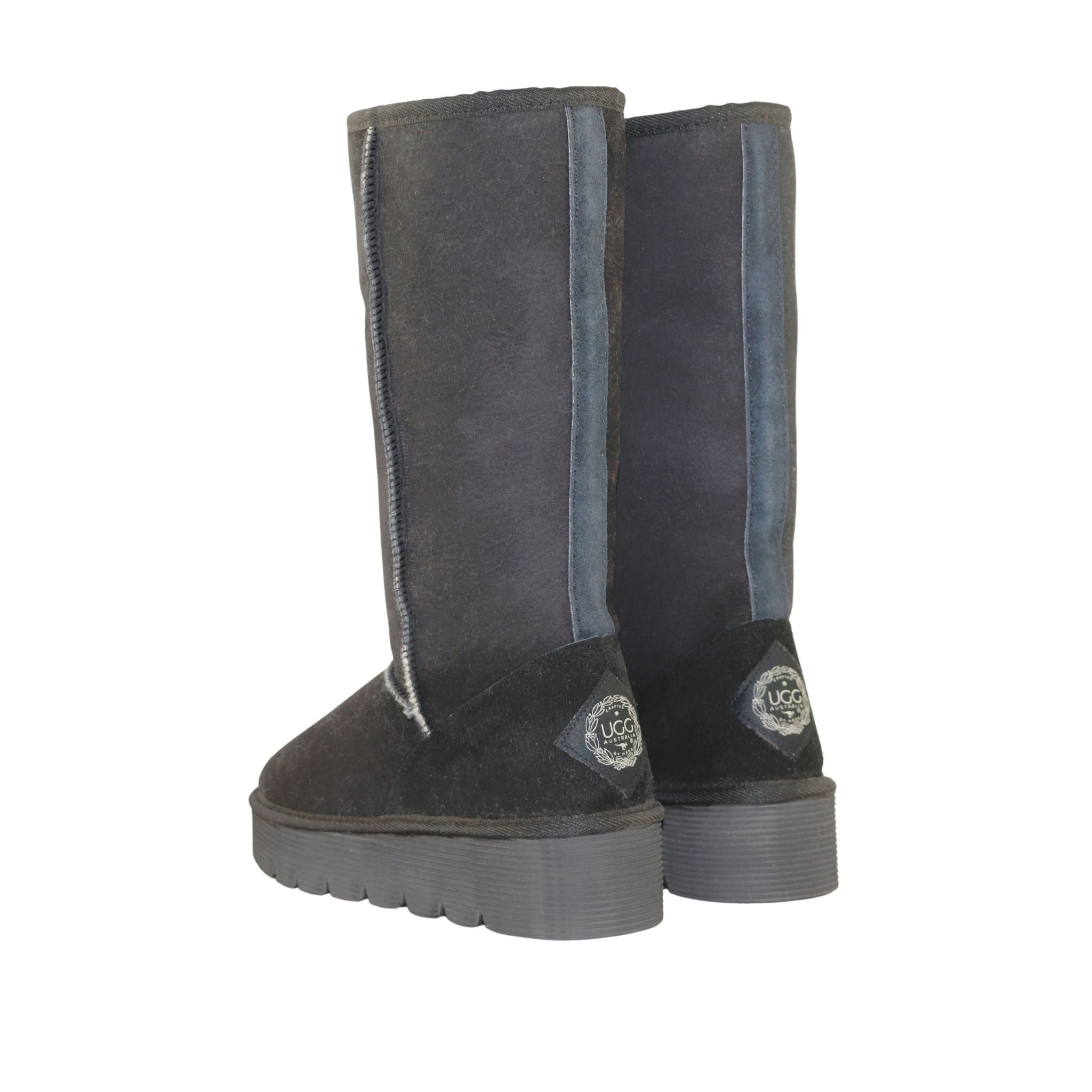 UGG Australia Platform Long Black Pairs Back Womens Australian Made Sheepskin UGG Boot