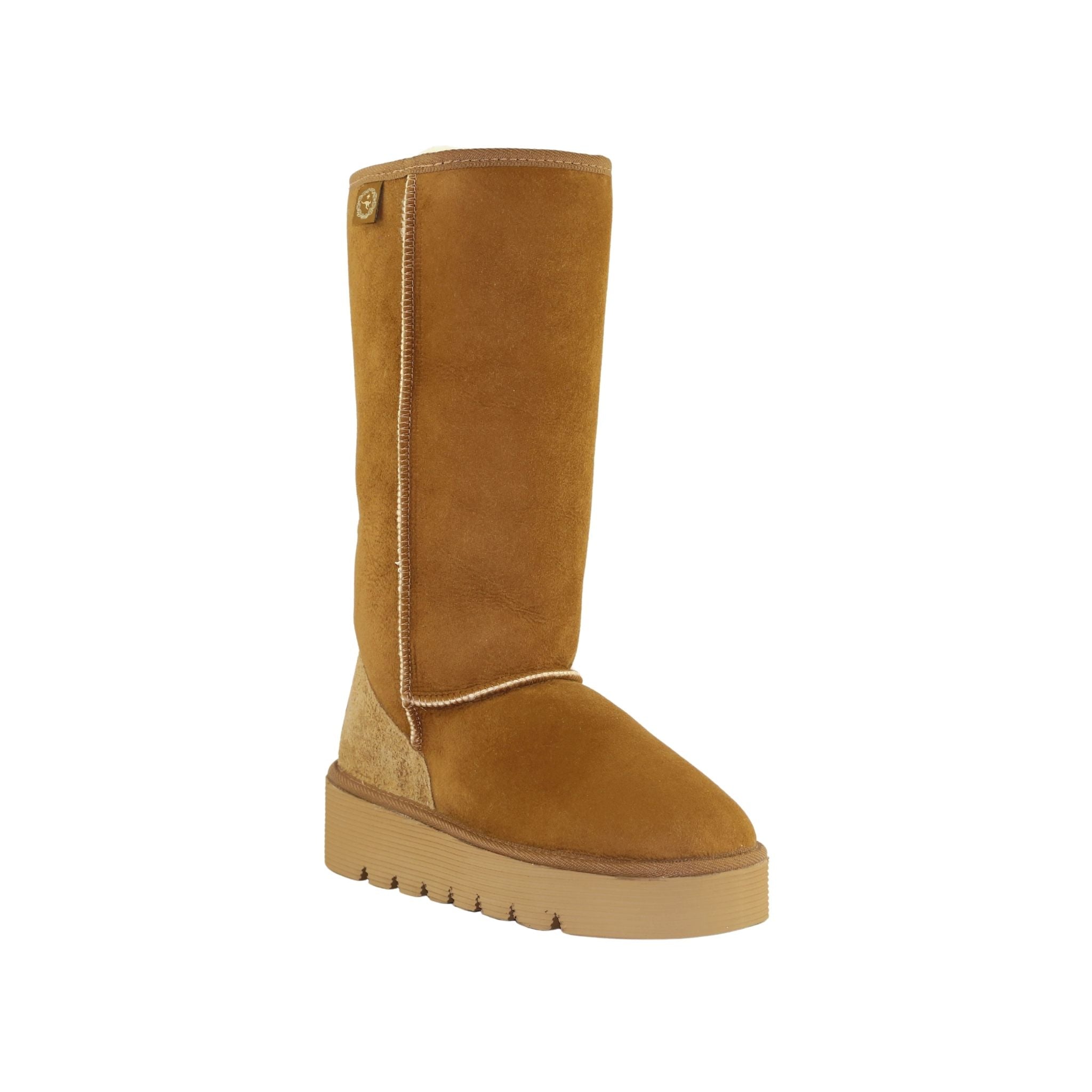 UGG Australia Platform Long Chestnut Front 120 Womens Australian Made Sheepskin UGG Boot
