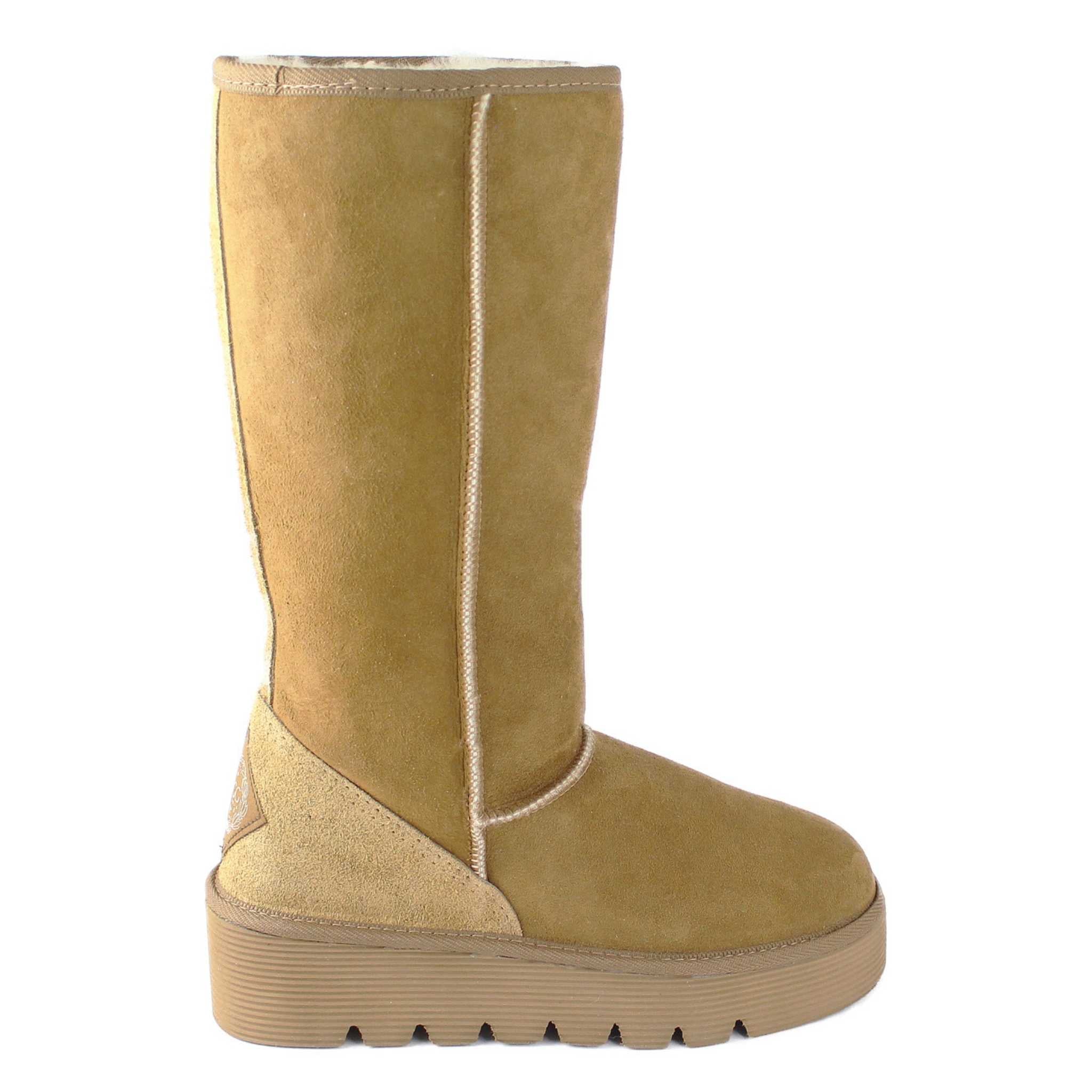 UGG Australia Platform Long Chestnut Side Twinface Sheepskin Australian Made UGG Boot