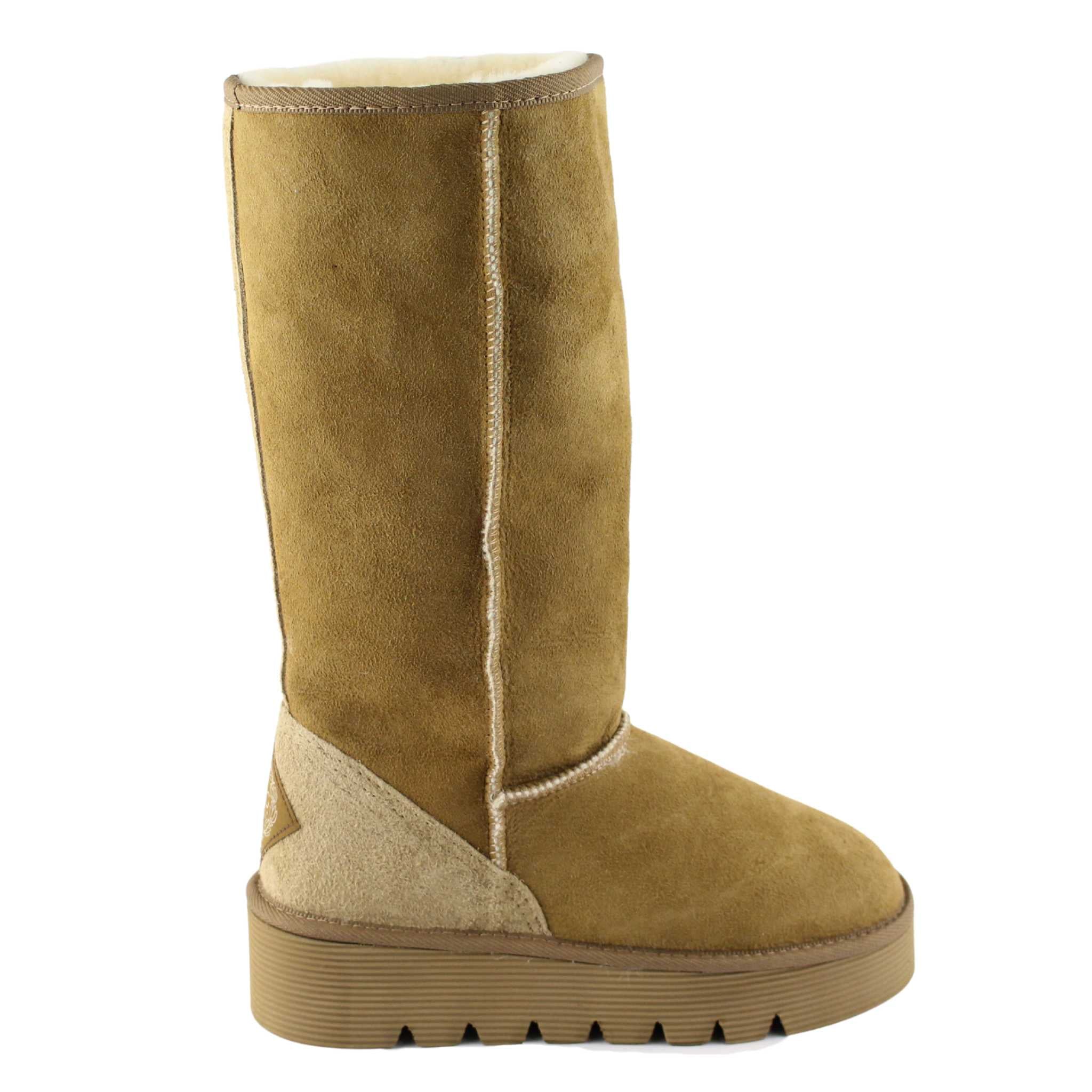 UGG Australia Platform Long Chestnut Side Twinface Sheepskin Australian Made UGG Boot