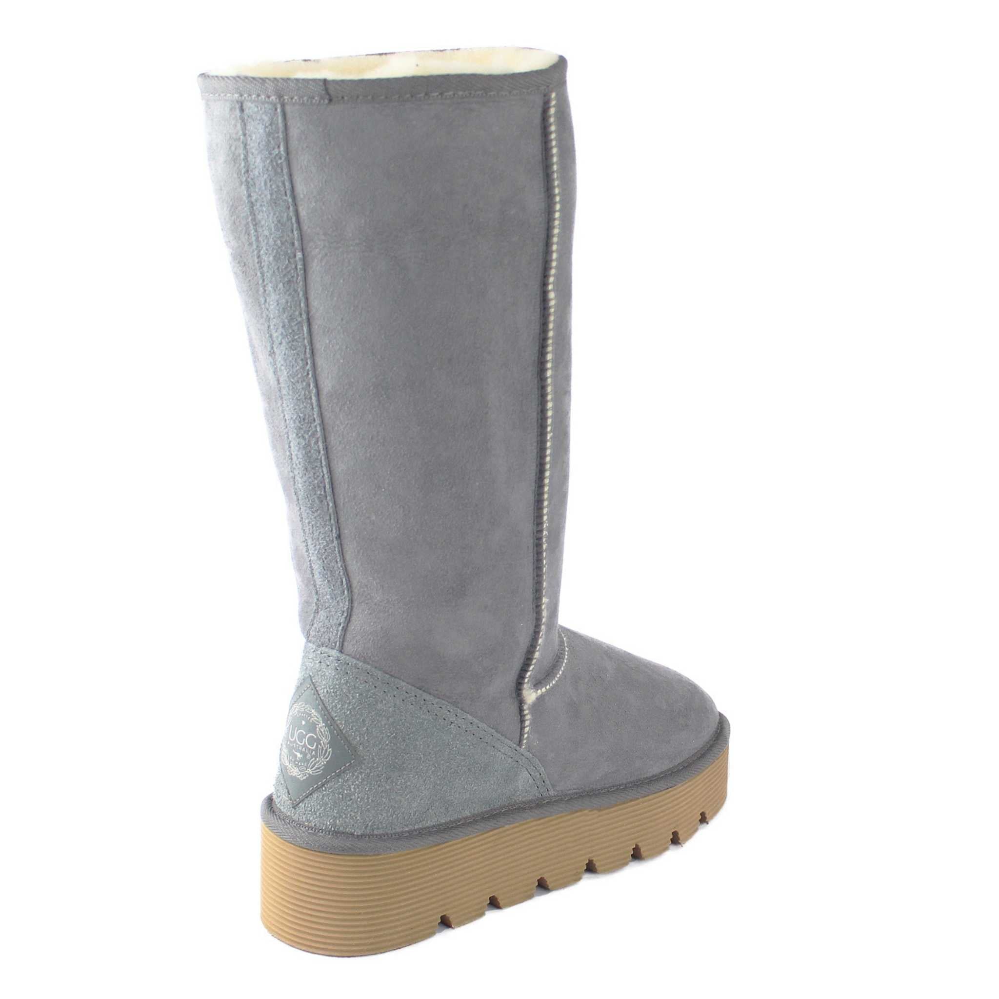 UGG Australia Platform Long Grey Back Twinface Sheepskin Australian Made UGG Boot