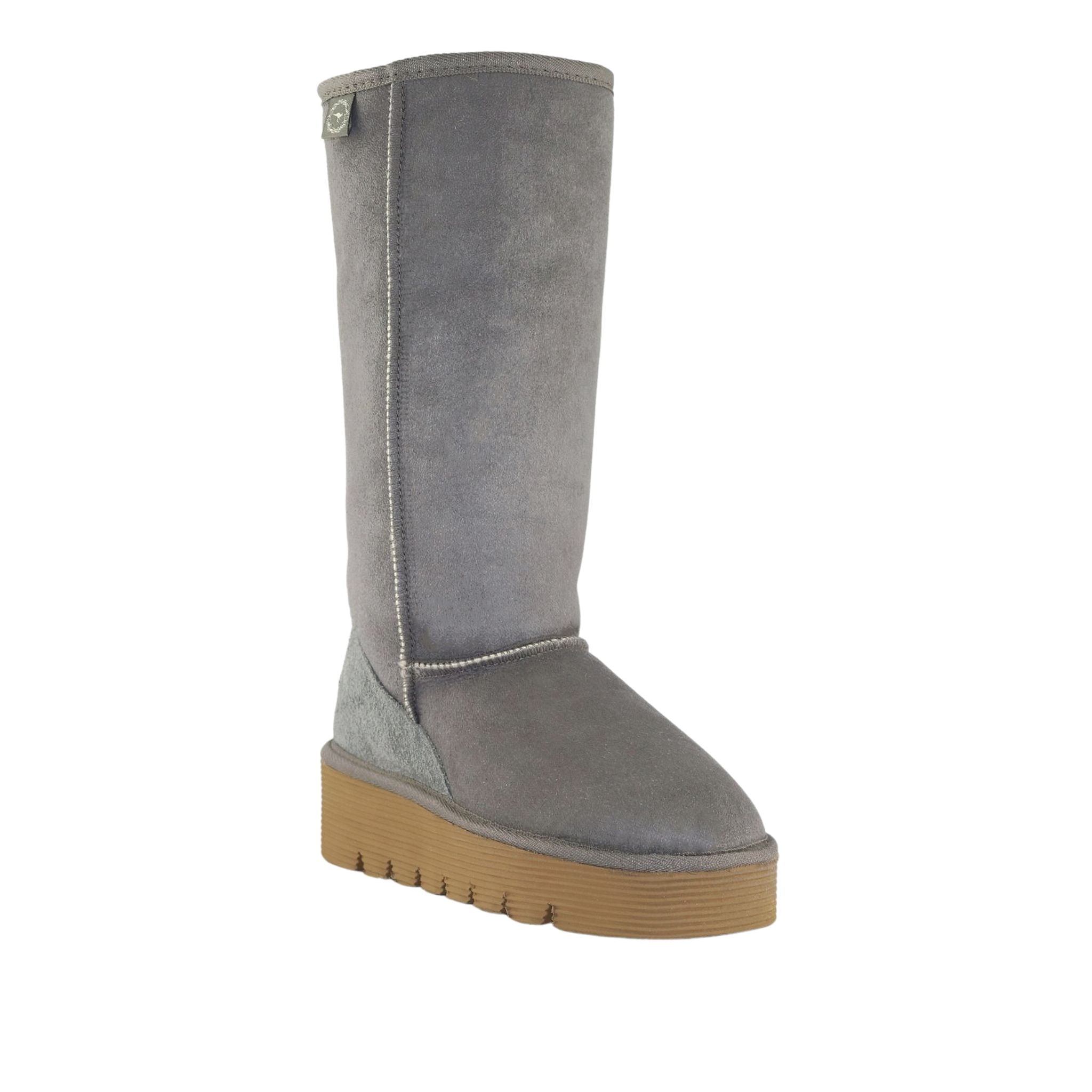 UGG Australia Platform Long Grey Front  120 Womens Australian Made Sheepskin UGG Boot