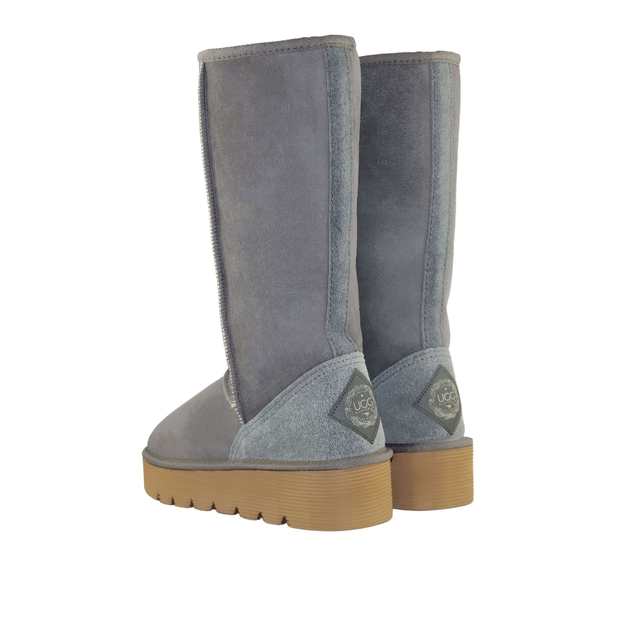 UGG Australia Platform Long Grey Pairs Back Womens Australian Made Sheepskin UGG Boot