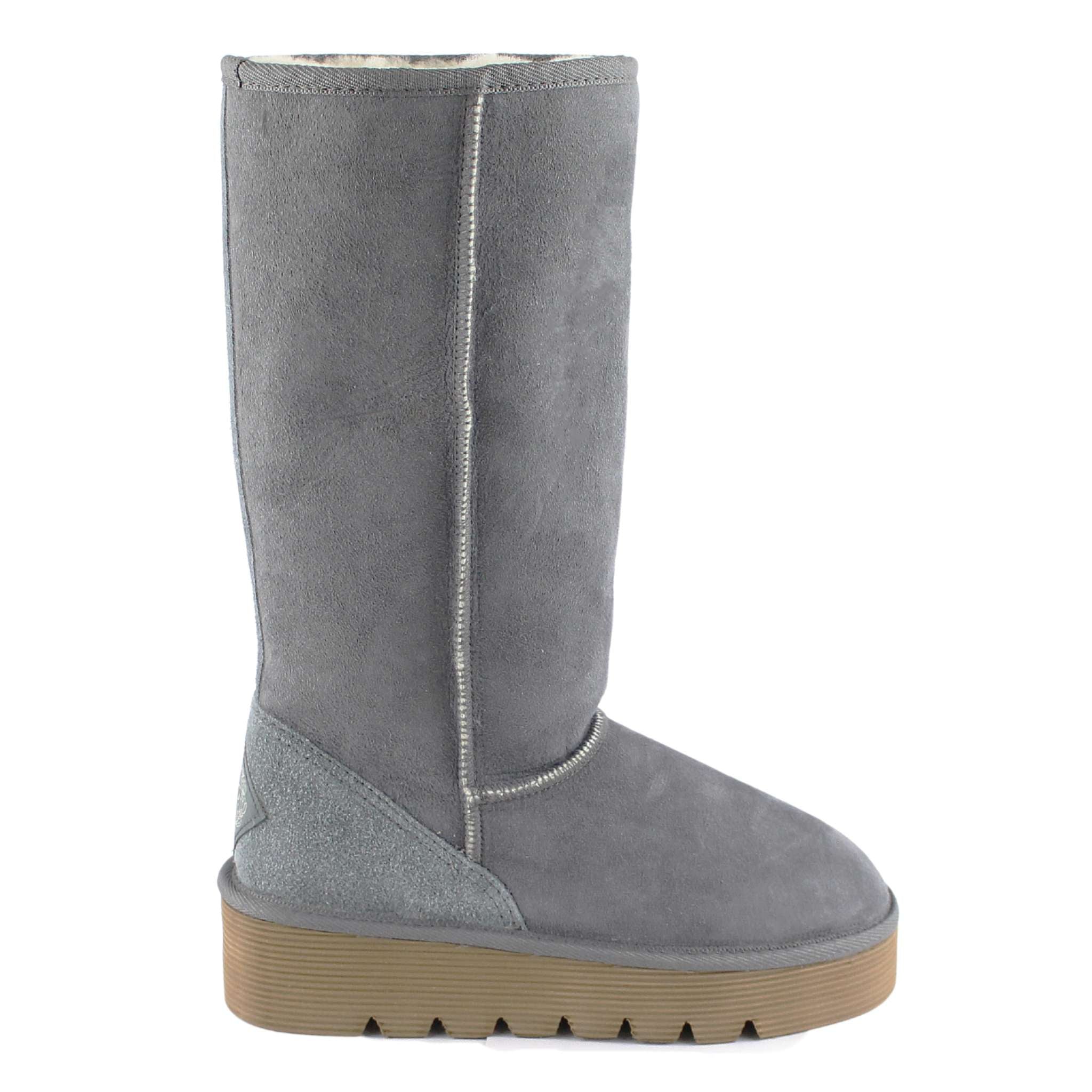 UGG Australia Platform Long Grey Side Twinface Sheepskin Australian Made UGG Boot