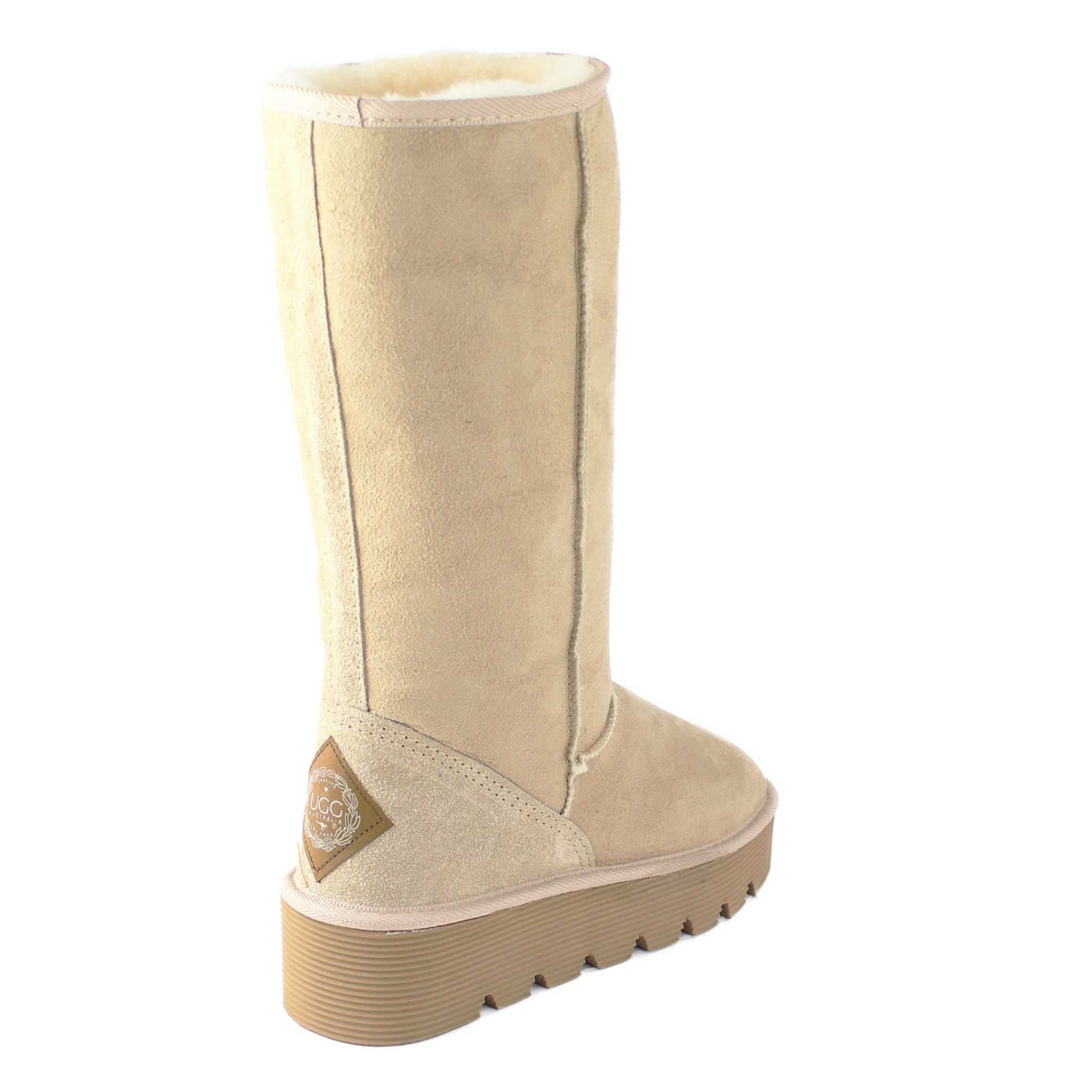 UGG Australia Platform Long Sand Back Twinface Sheepskin Australian Made UGG Boot