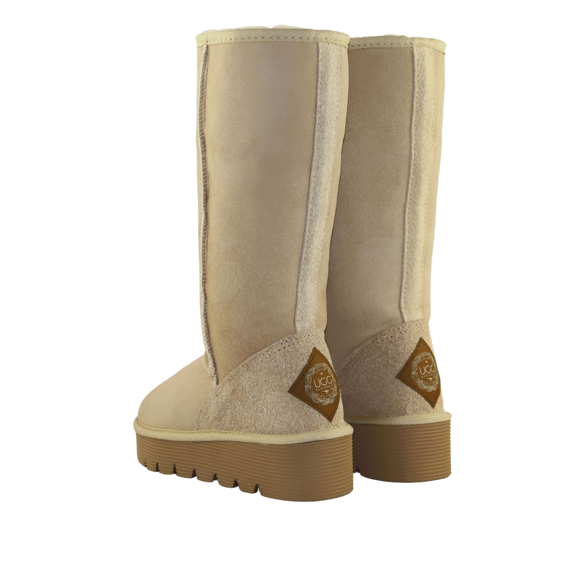 UGG Australia Platform Long Sand Pairs Back Womens Australian Made Sheepskin UGG Boot