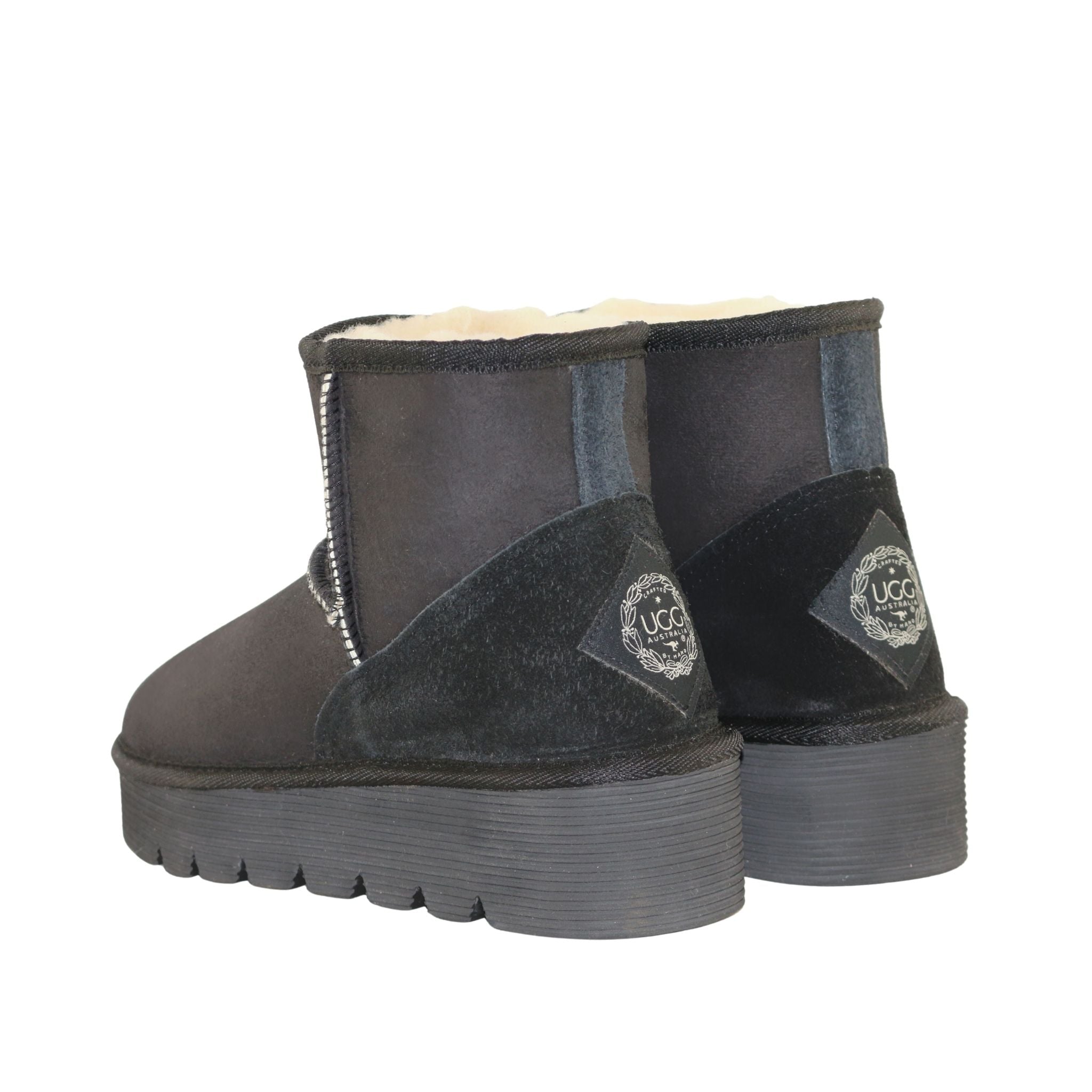 UGG Australia Platform Mini Black Pairs Back Womens Australian Made Sheepskin UGG Boot