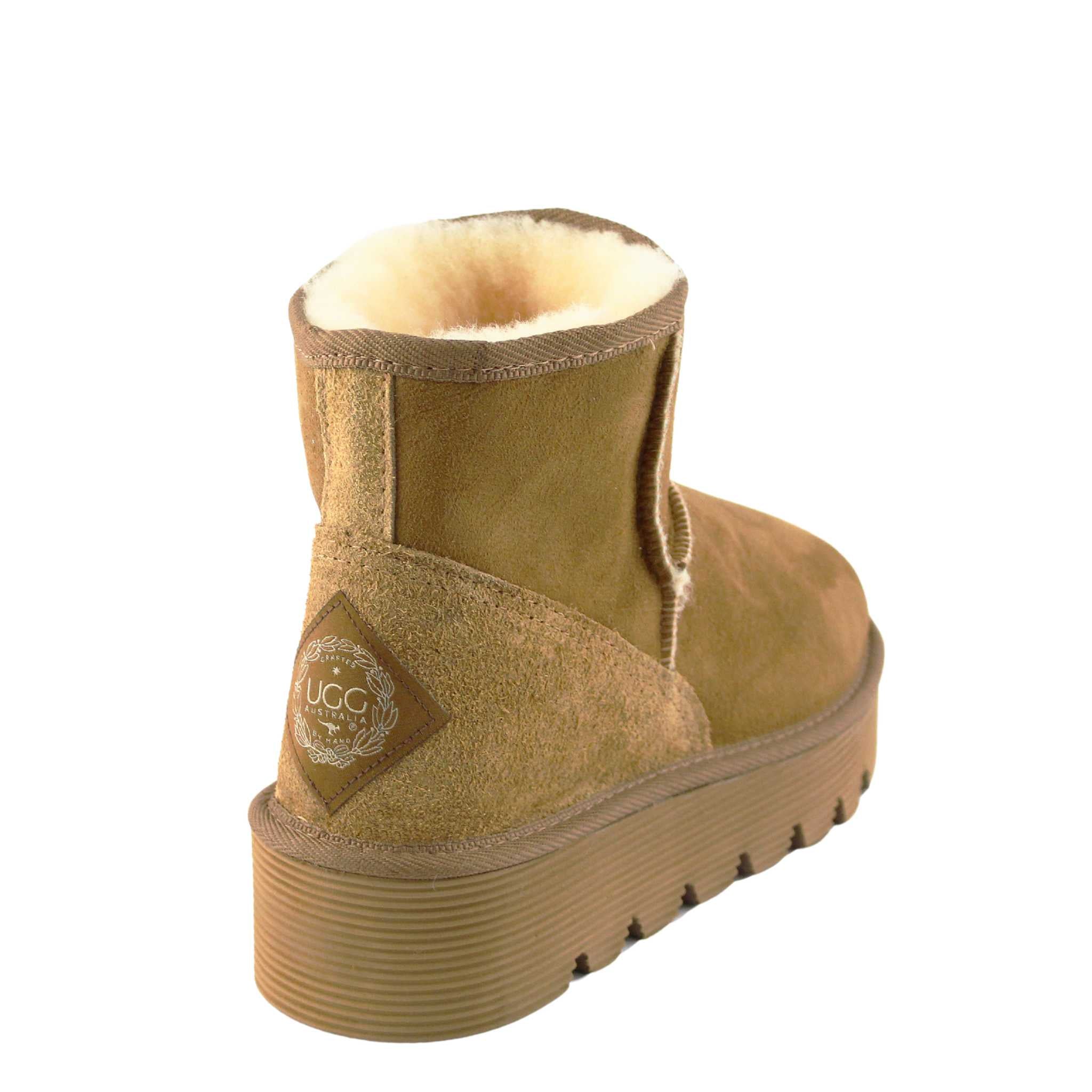 UGG Australia Platform Mini Chestnut Back Twinface Sheepskin Australian Made UGG Boot