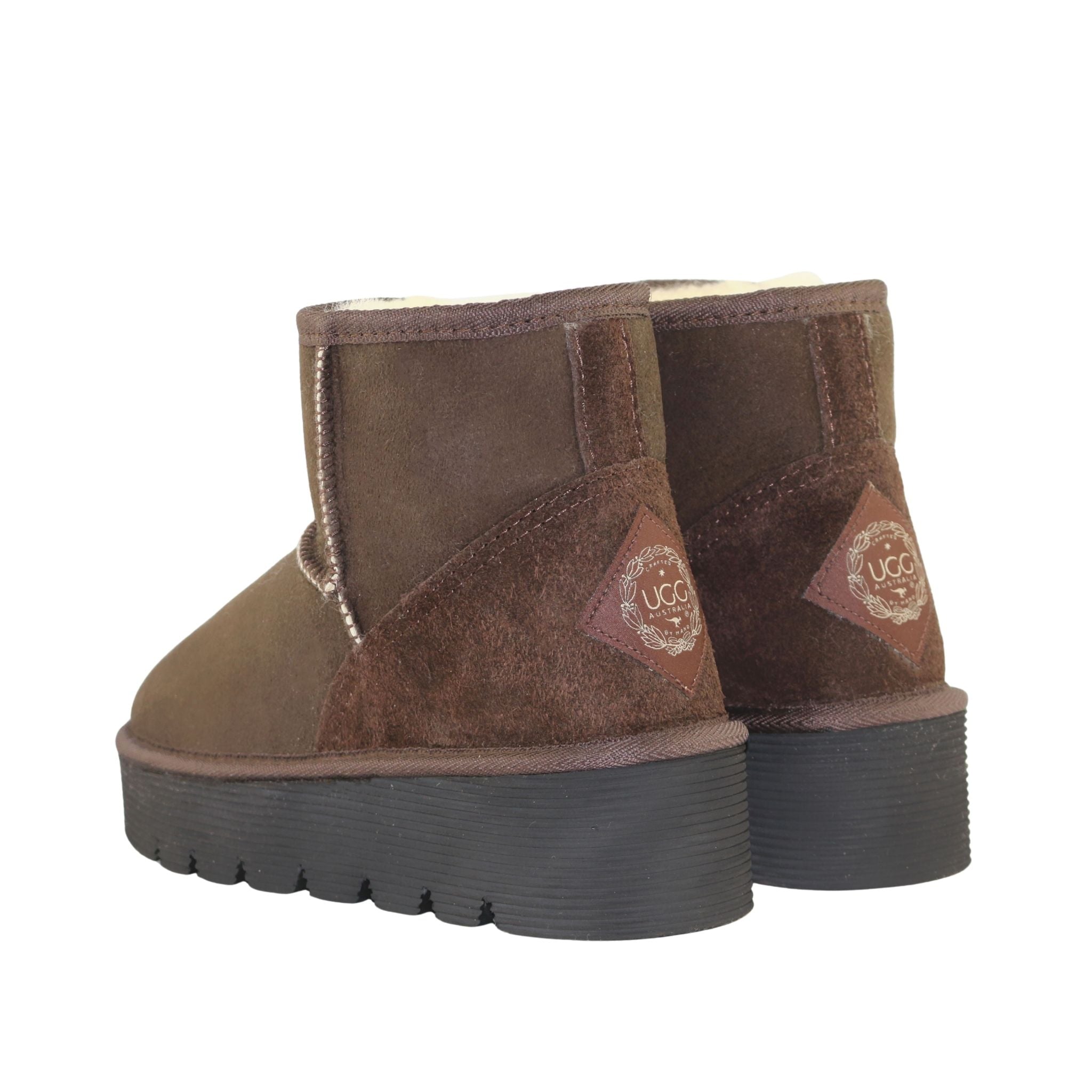 UGG Australia Platform Mini Chocolate Pairs Back Womens Australian Made Sheepskin UGG Boot