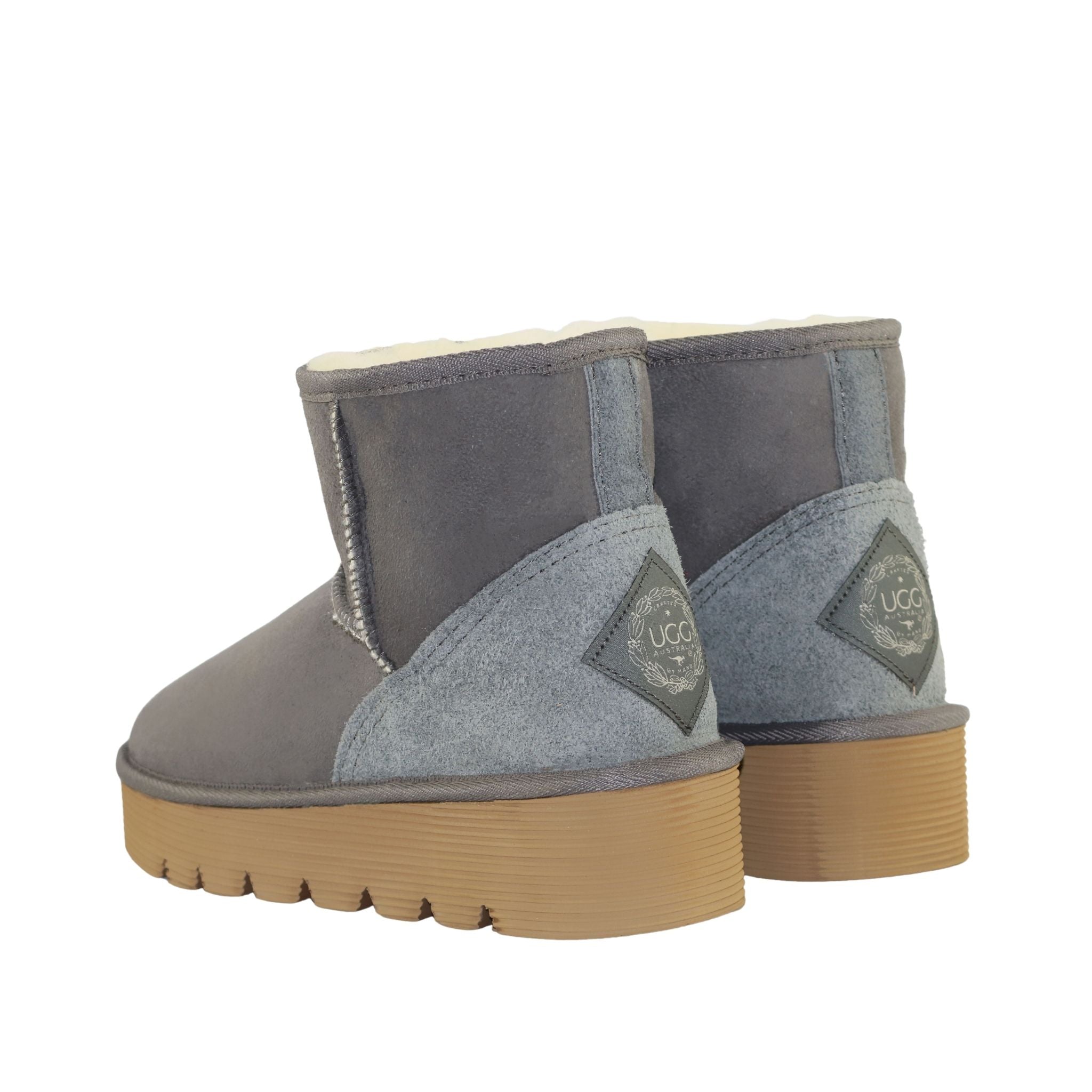 UGG Australia Platform Mini Grey Pairs Back Womens Australian Made Sheepskin UGG Boot