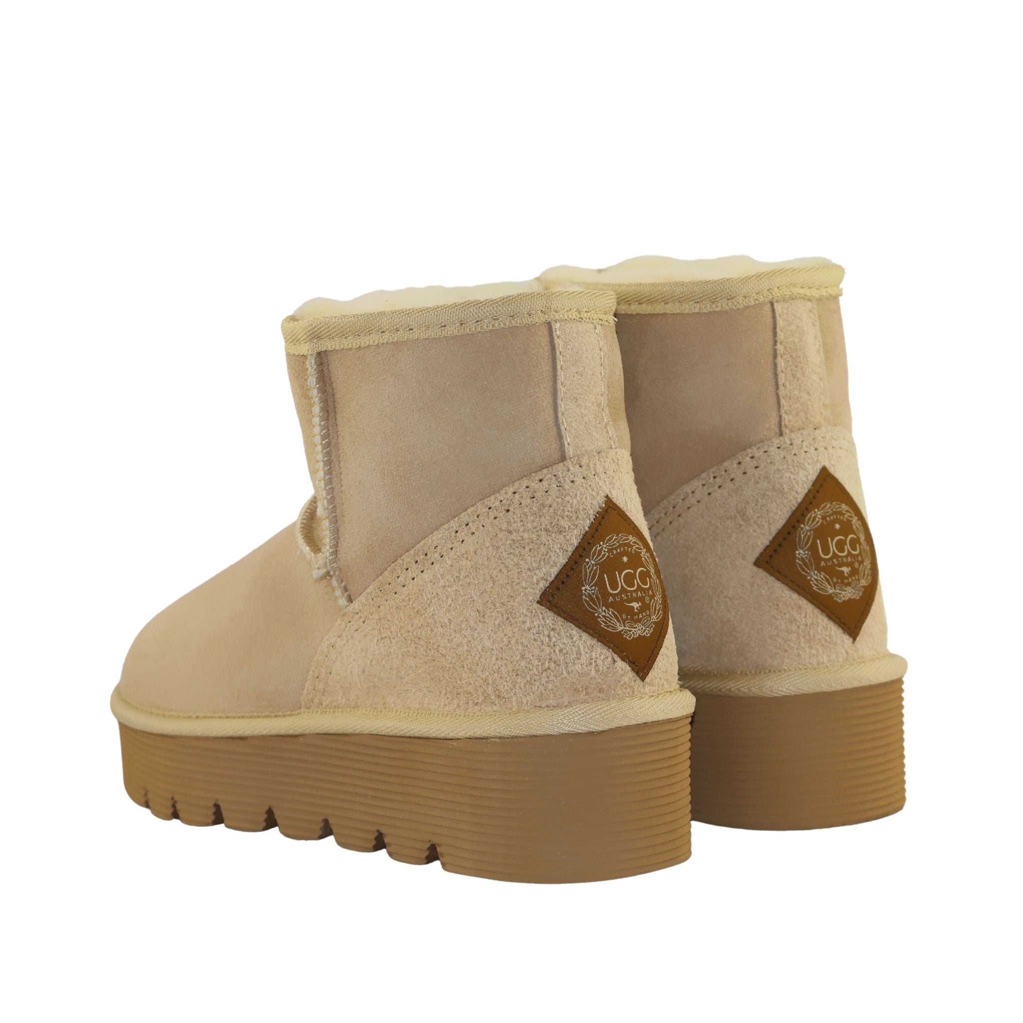 UGG Australia Platform Mini Sand Pairs Back Womens Australian Made Sheepskin UGG Boot