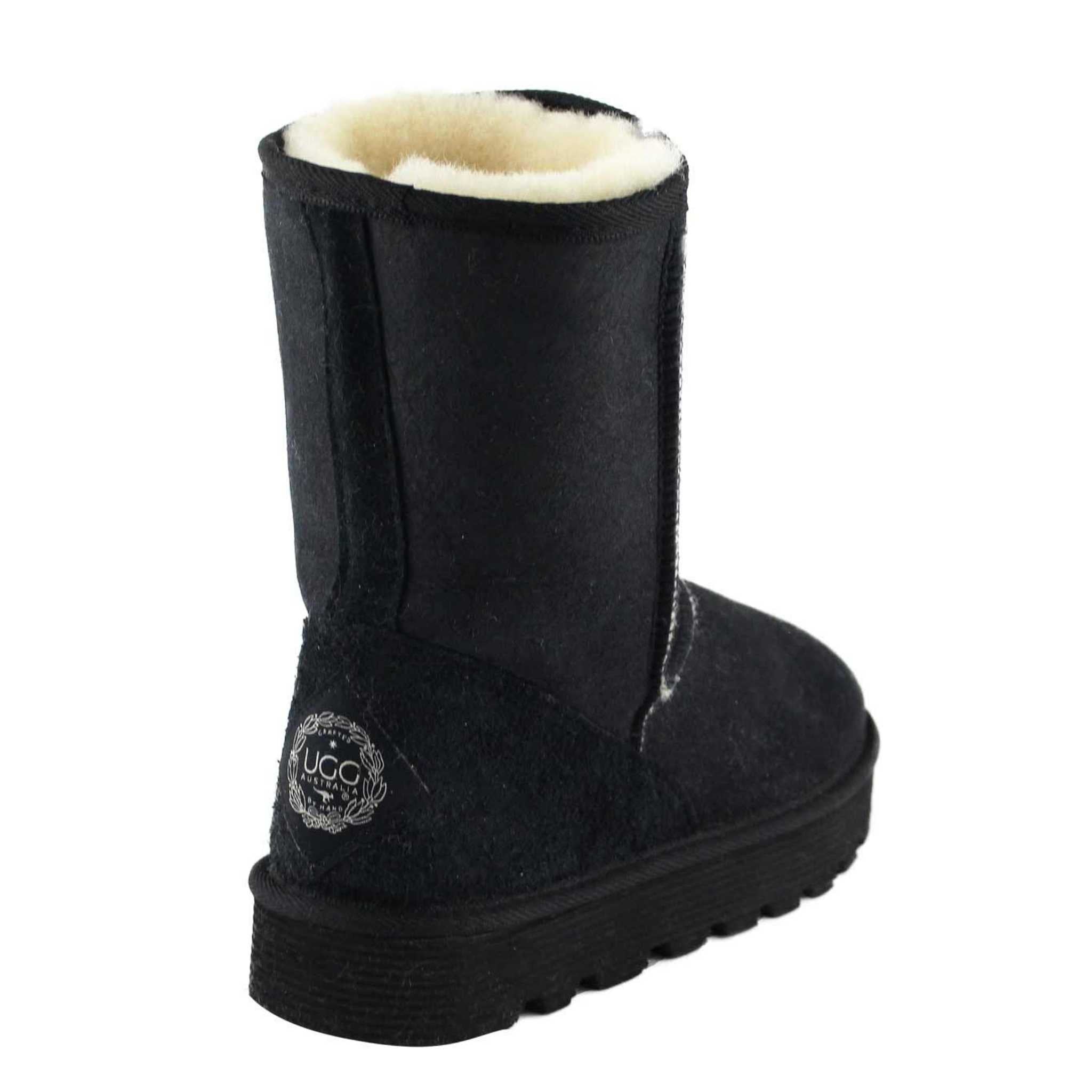 UGG Australia Platform Short Black Back Twinface Sheepskin Australian Made UGG Boot