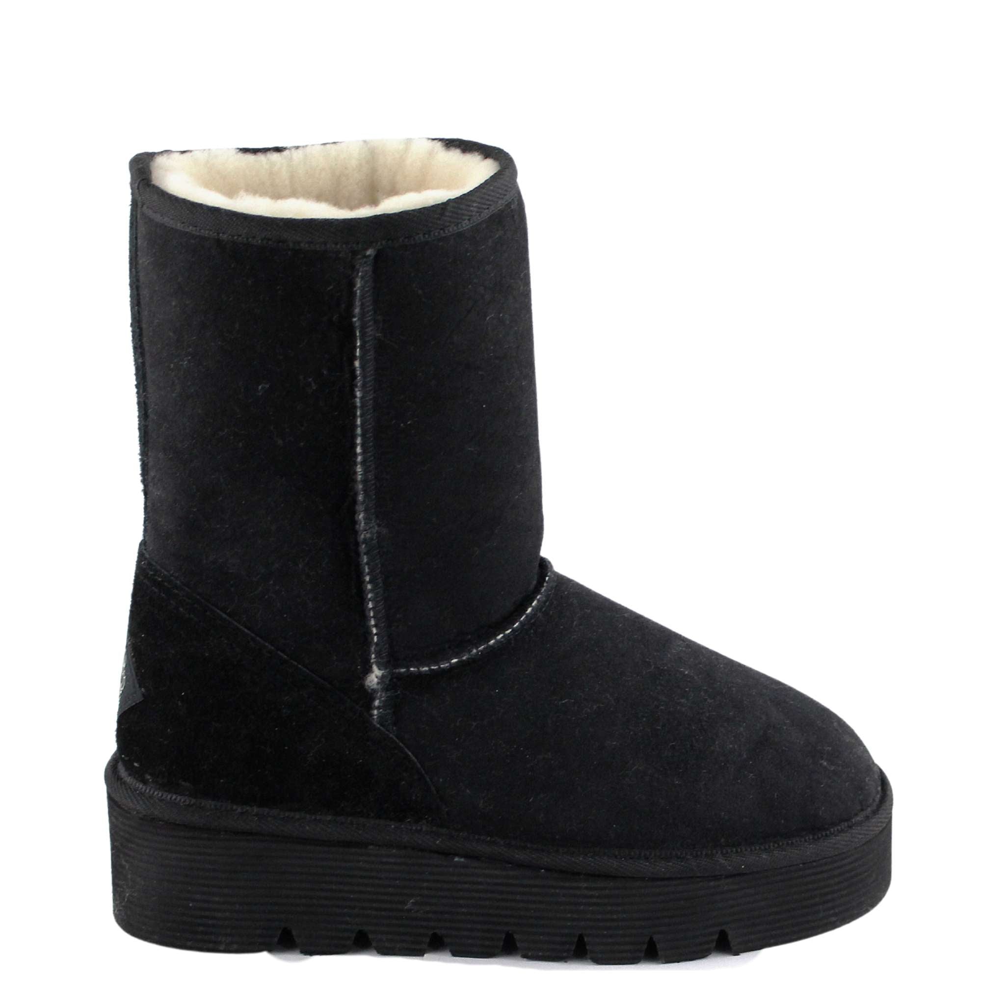 UGG Australia Platform Short Black Side Twinface Sheepskin Australian Made UGG Boot