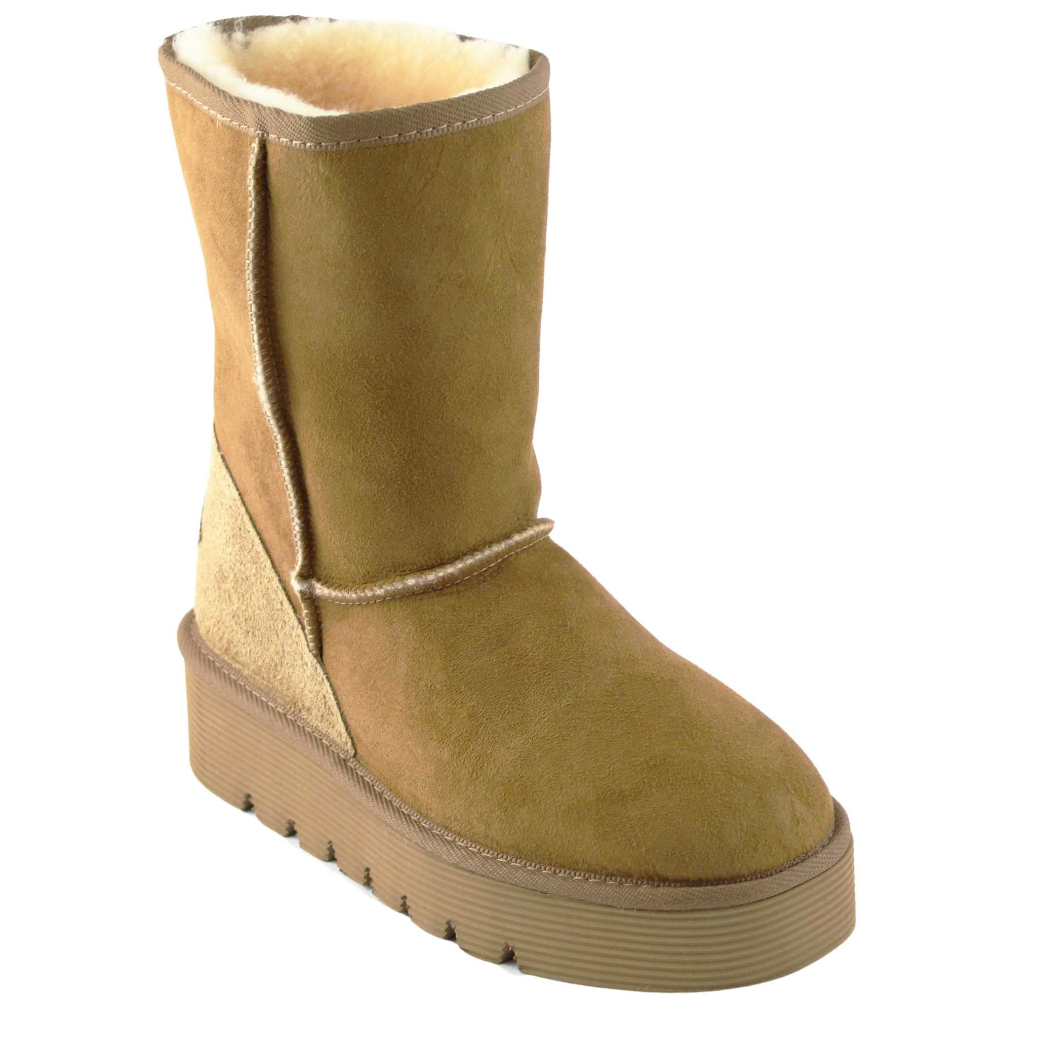 UGG Australia Platform Short Chestnut Front Twinface Sheepskin Australian Made UGG Boot