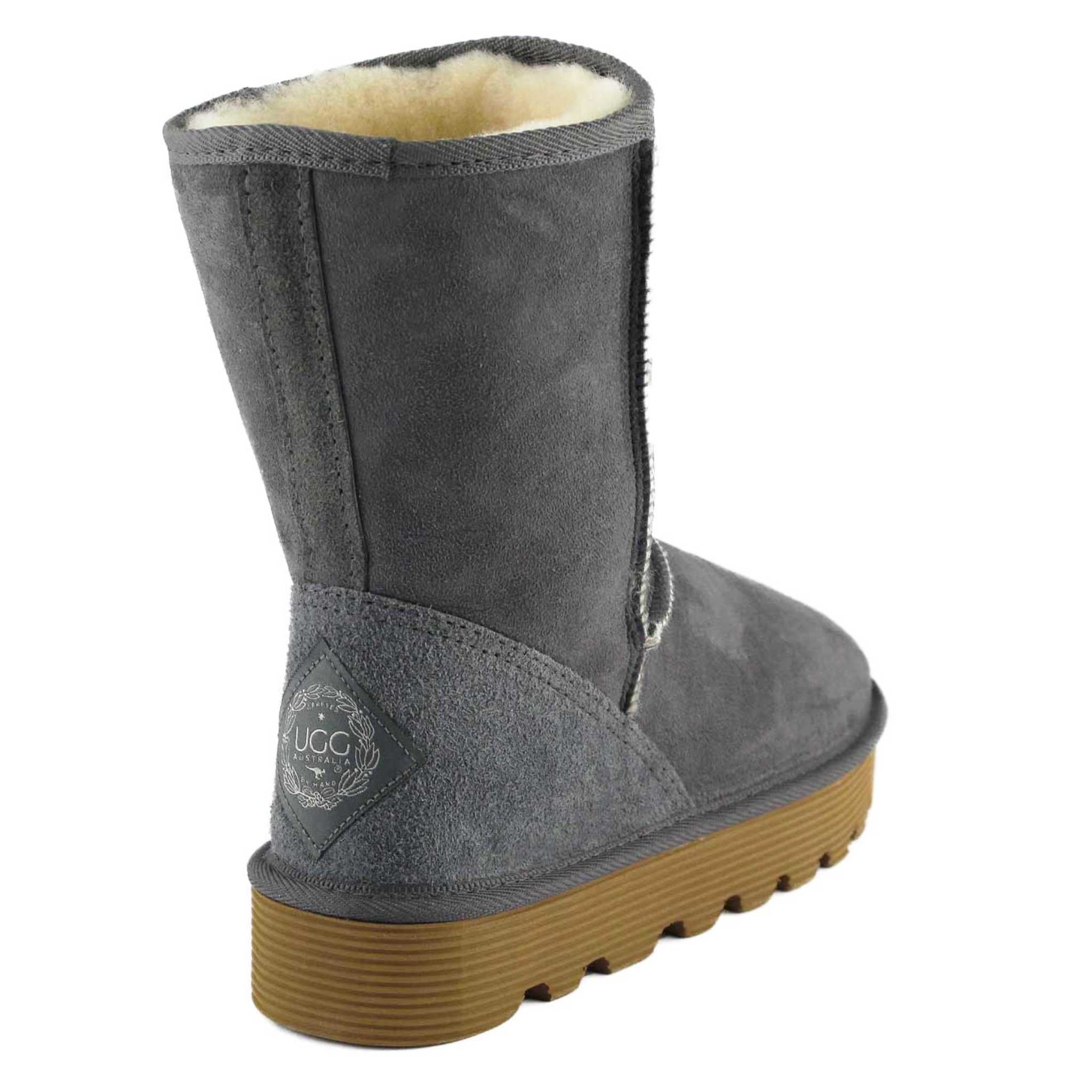 UGG Australia Platform Short Grey Back Twinface Sheepskin Australian Made UGG Boot