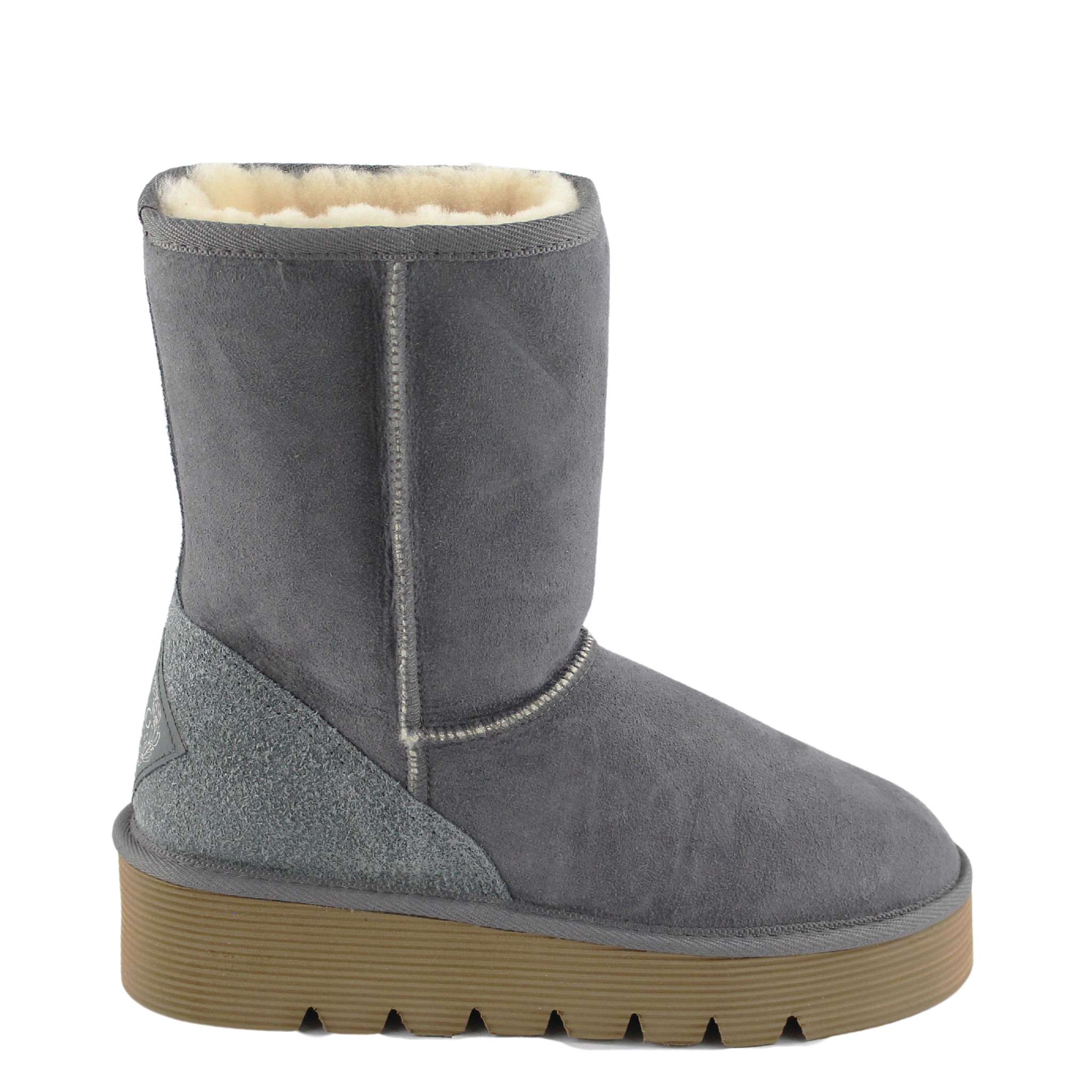 UGG Australia Platform Short Grey Side Twinface Sheepskin Australian Made UGG Boot