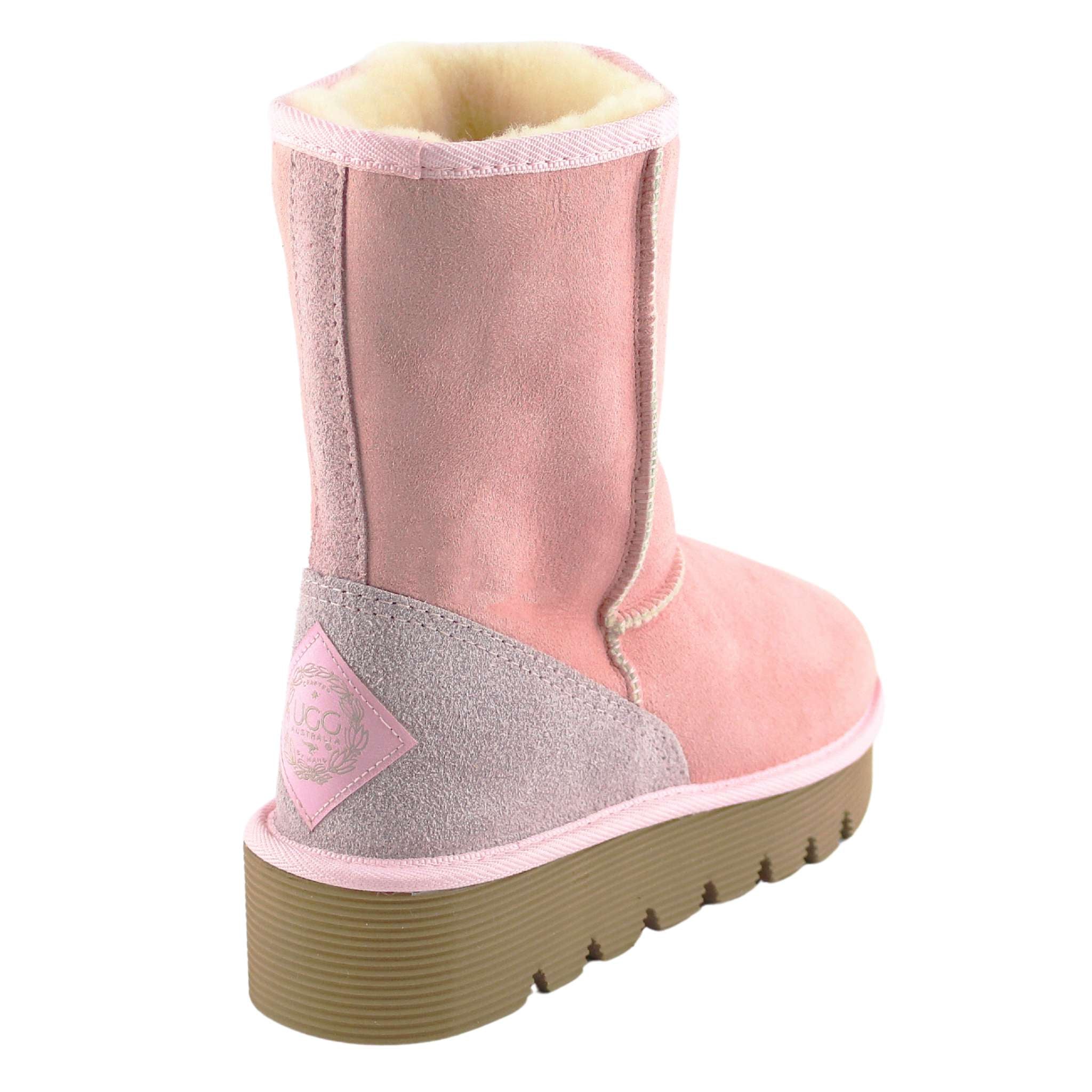 UGG Australia Platform Short Pink Back Twinface Sheepskin Australian Made UGG Boot