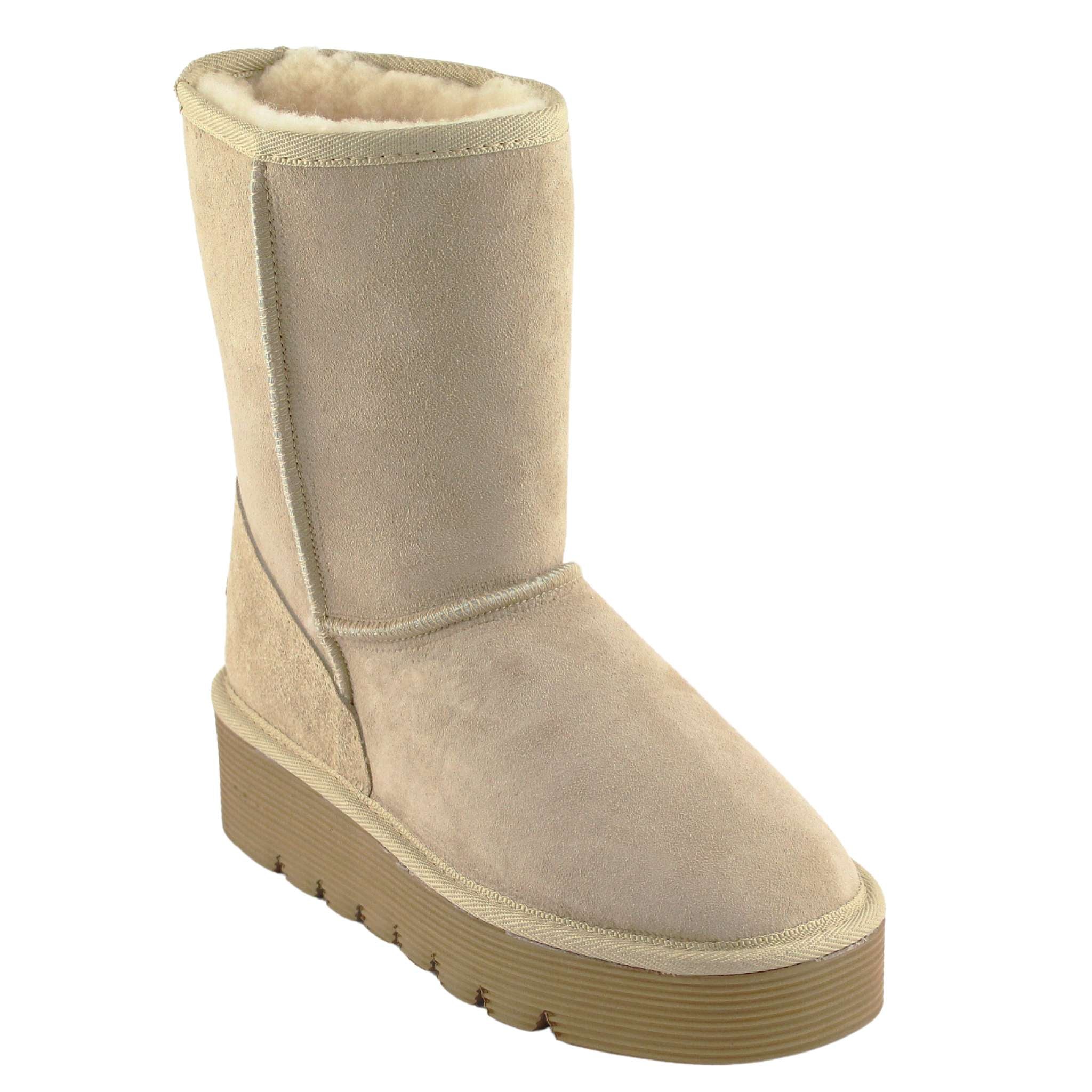 UGG Australia Platform Short Sand Front Twinface Sheepskin Australian Made UGG Boot