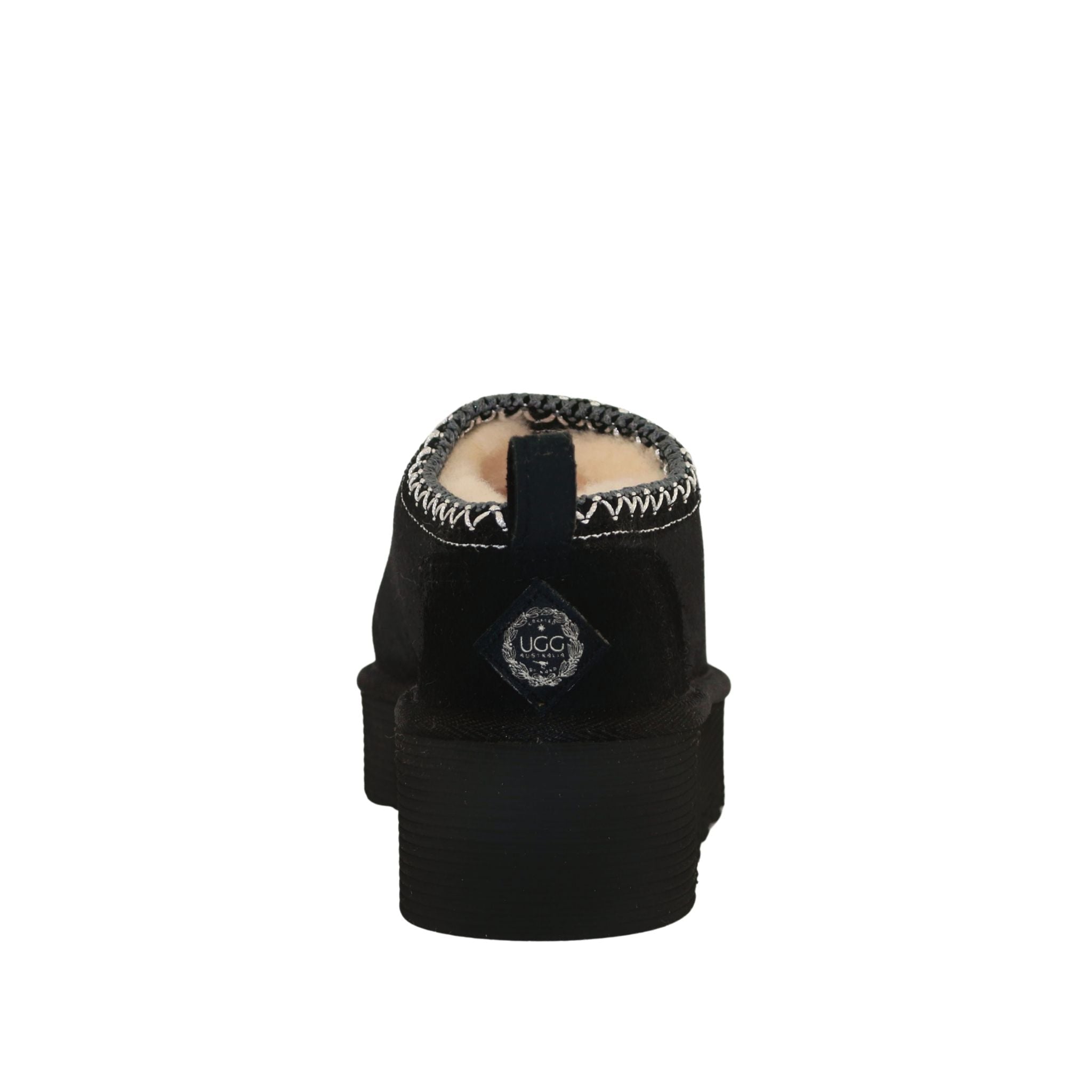 UGG Australia Platform Tasman Tazz Black Black Back Womens Australian Made Sheepskin UGG Slipper