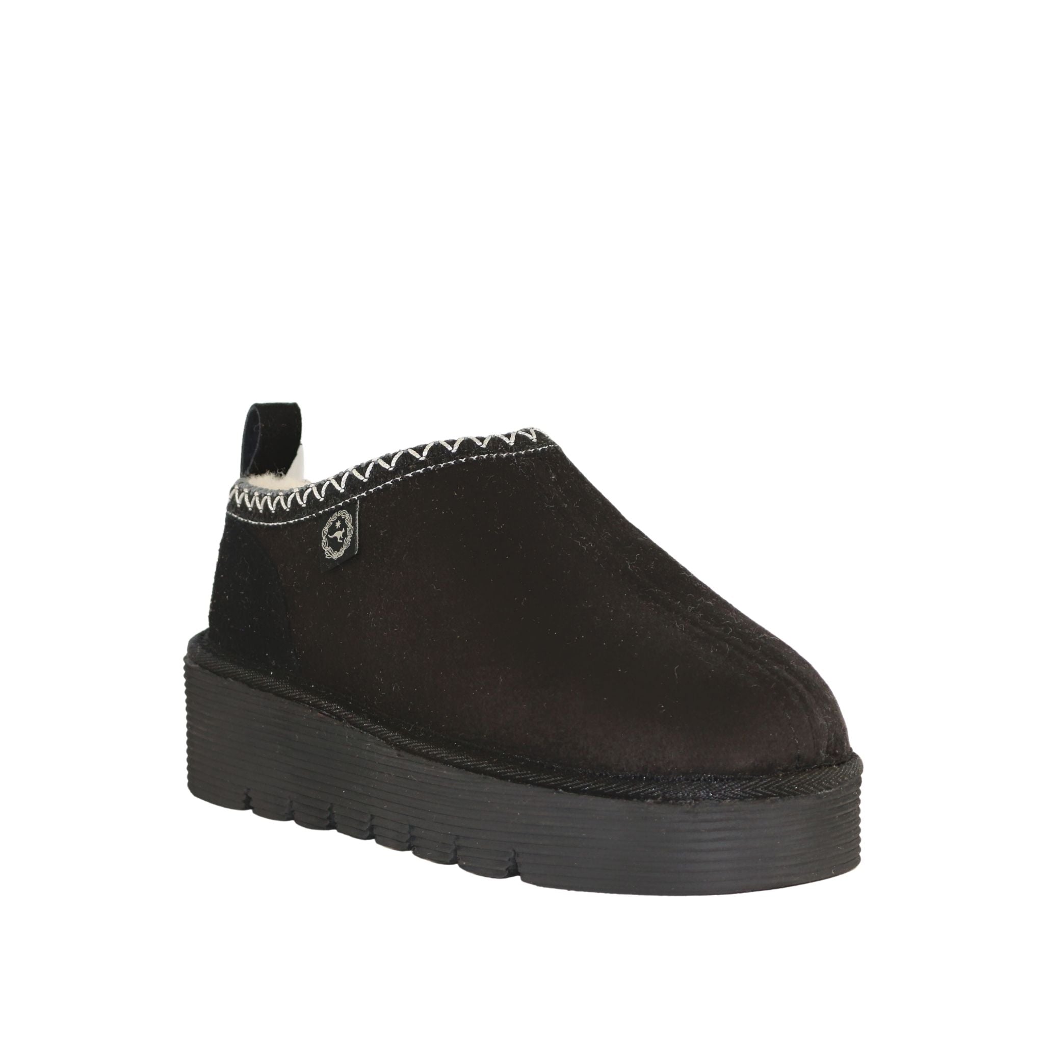 UGG Australia Platform Tasman Tazz Black Black Front 120 Womens Australian Made Sheepskin UGG Slipper