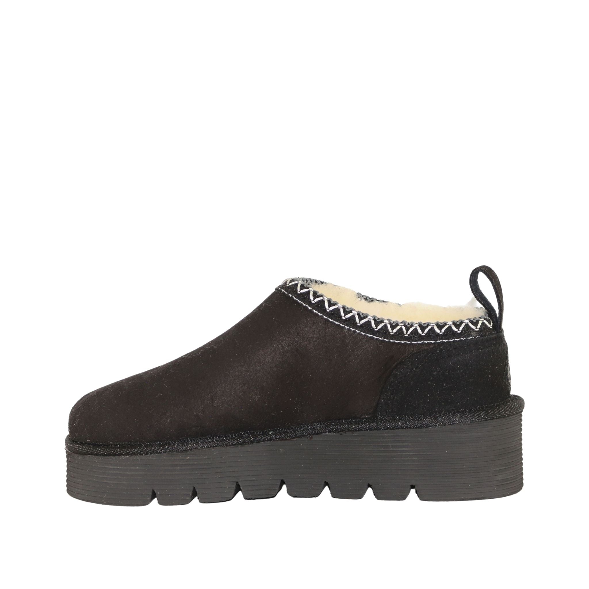 UGG Australia Platform Tasman Tazz Black Black Side Inner Womens Australian Made Sheepskin UGG Slipper