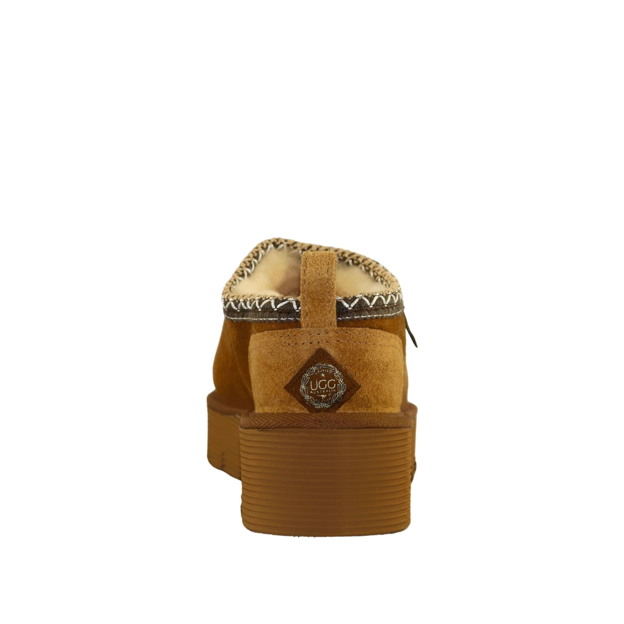 UGG Australia Platform Tasman Tazz Chestnut Chocolate Back Womens Australian Made Sheepskin UGG Slipper