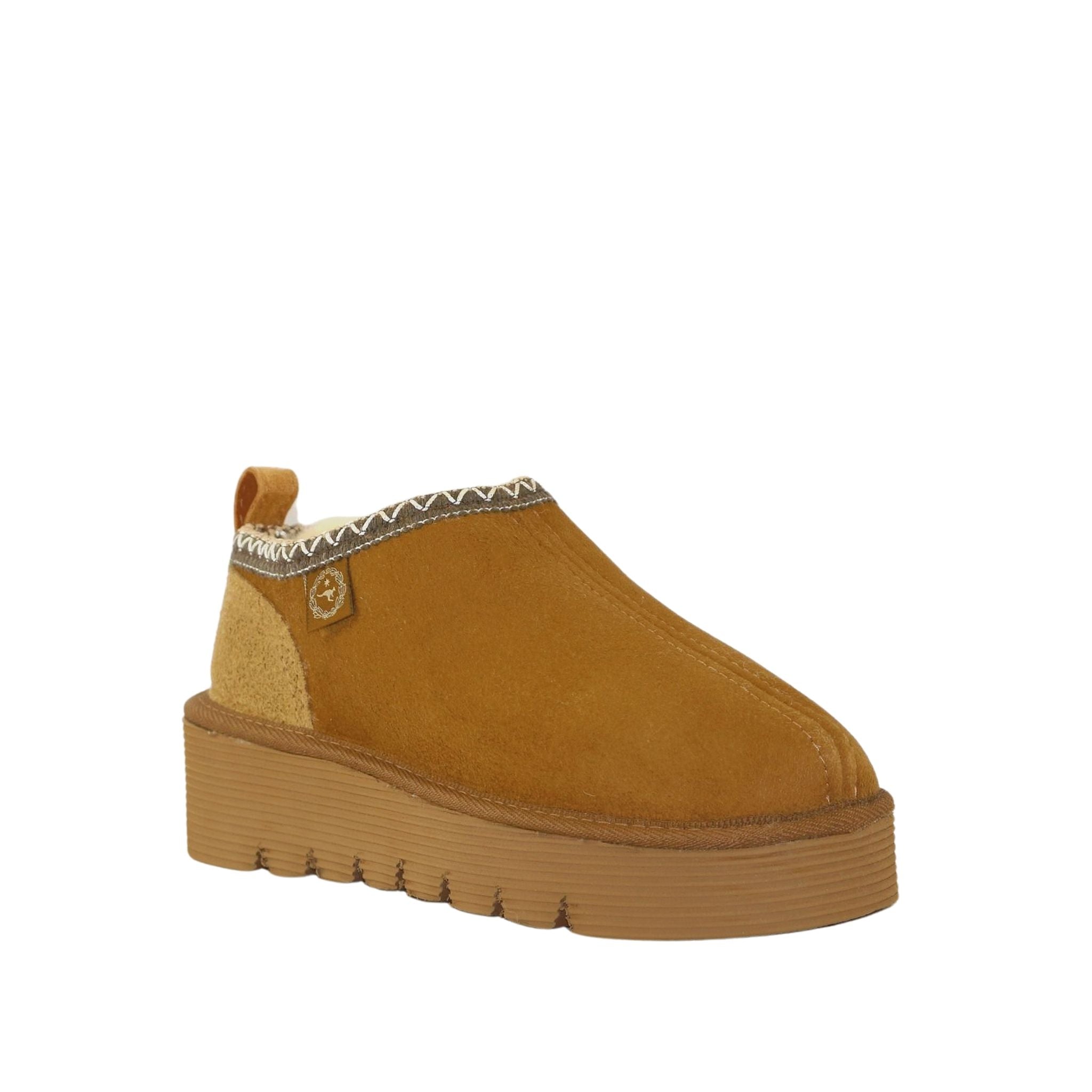 UGG Australia Platform Tasman Tazz Chestnut Chocolate Front 120 Womens Australian Made Sheepskin UGG Slipper