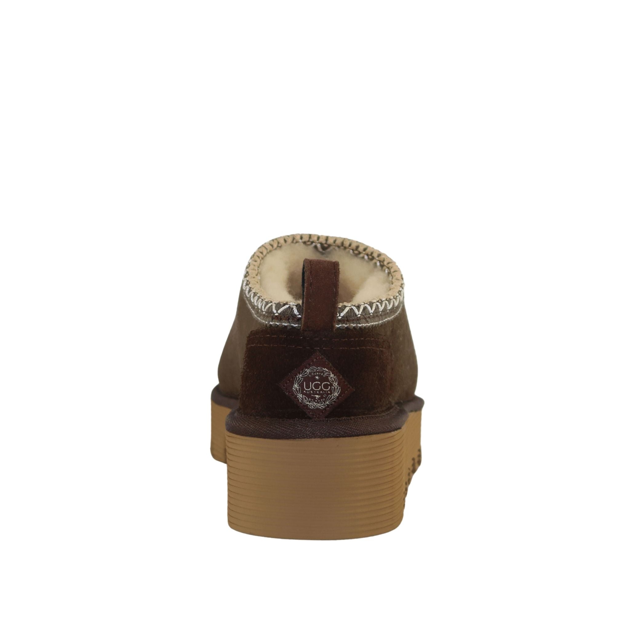 UGG Australia Platform Tasman Tazz Chocolate Chocolate Back Womens Australian Made Sheepskin UGG Slipper
