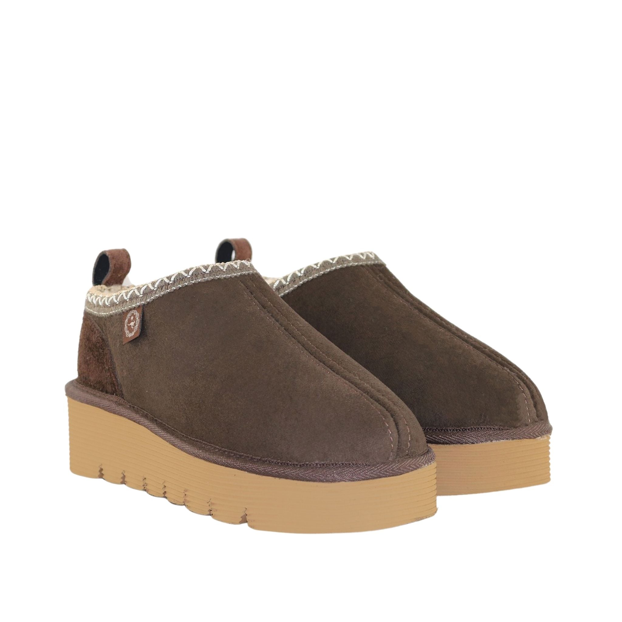 UGG Australia Platform Tasman Tazz Chocolate Chocolate Pairs Front Womens Australian Made Sheepskin UGG Boot