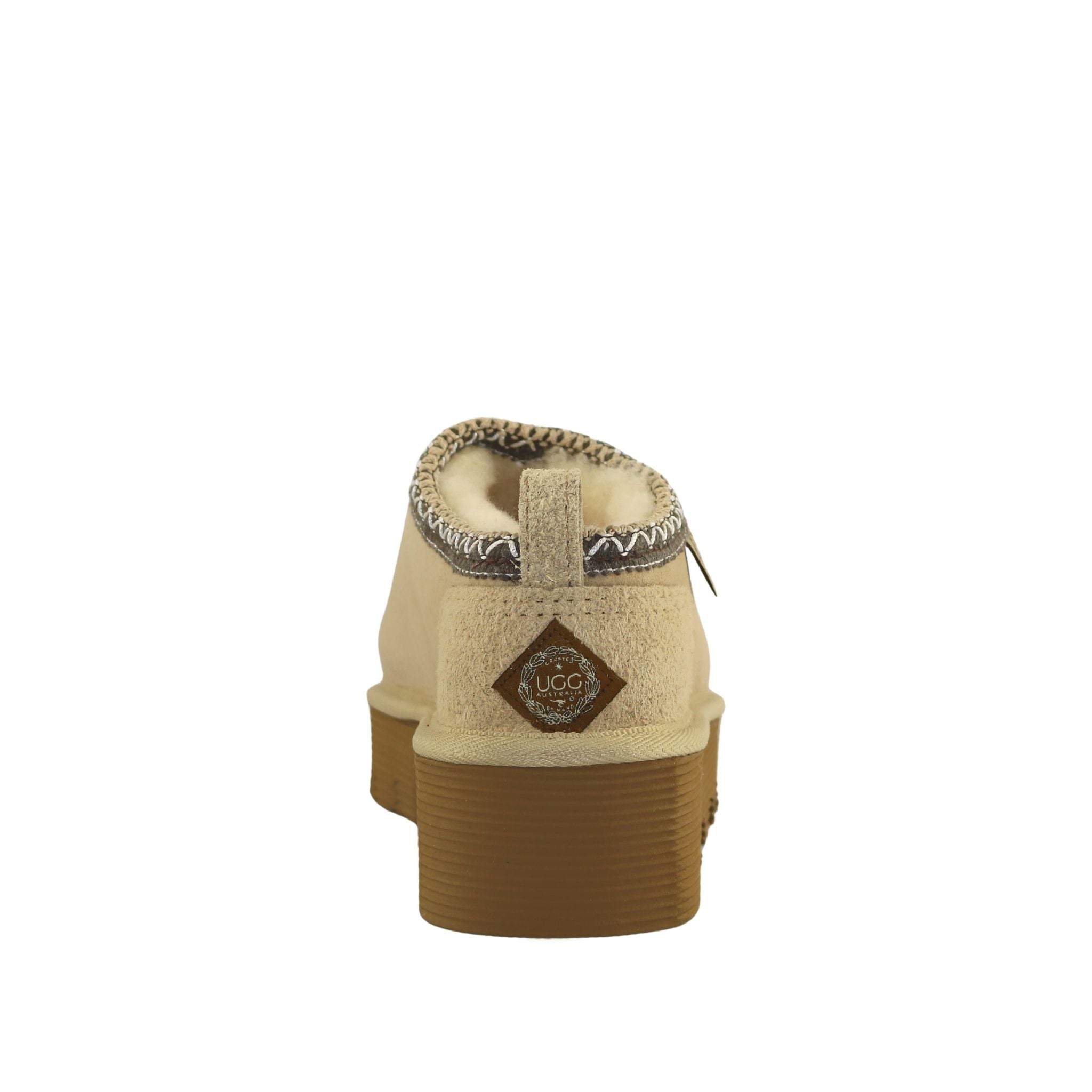 UGG Australia Platform Tasman Tazz Sand Chocolate Back Womens Australian Made Sheepskin UGG Slipper