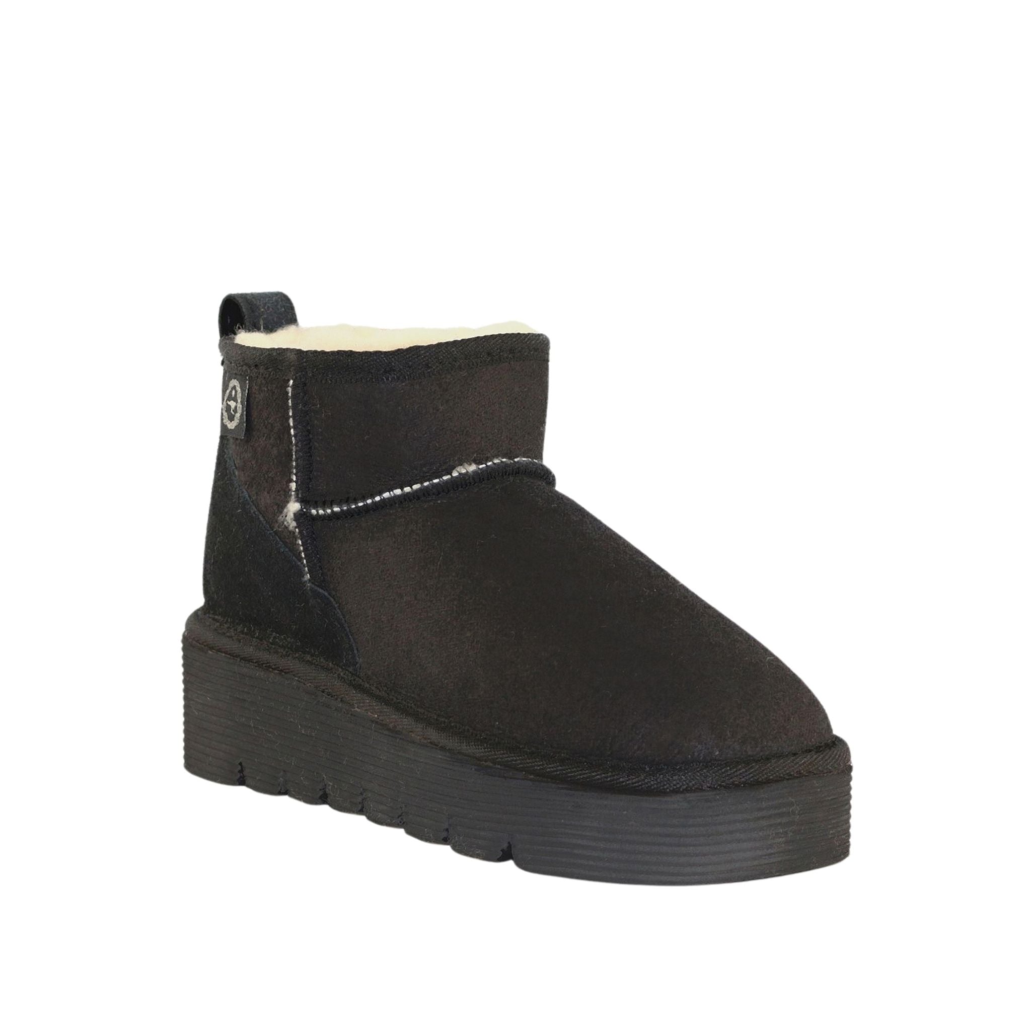 UGG Australia Platform Ultra Black Front 120 Womens Australian Made Sheepskin UGG Boot