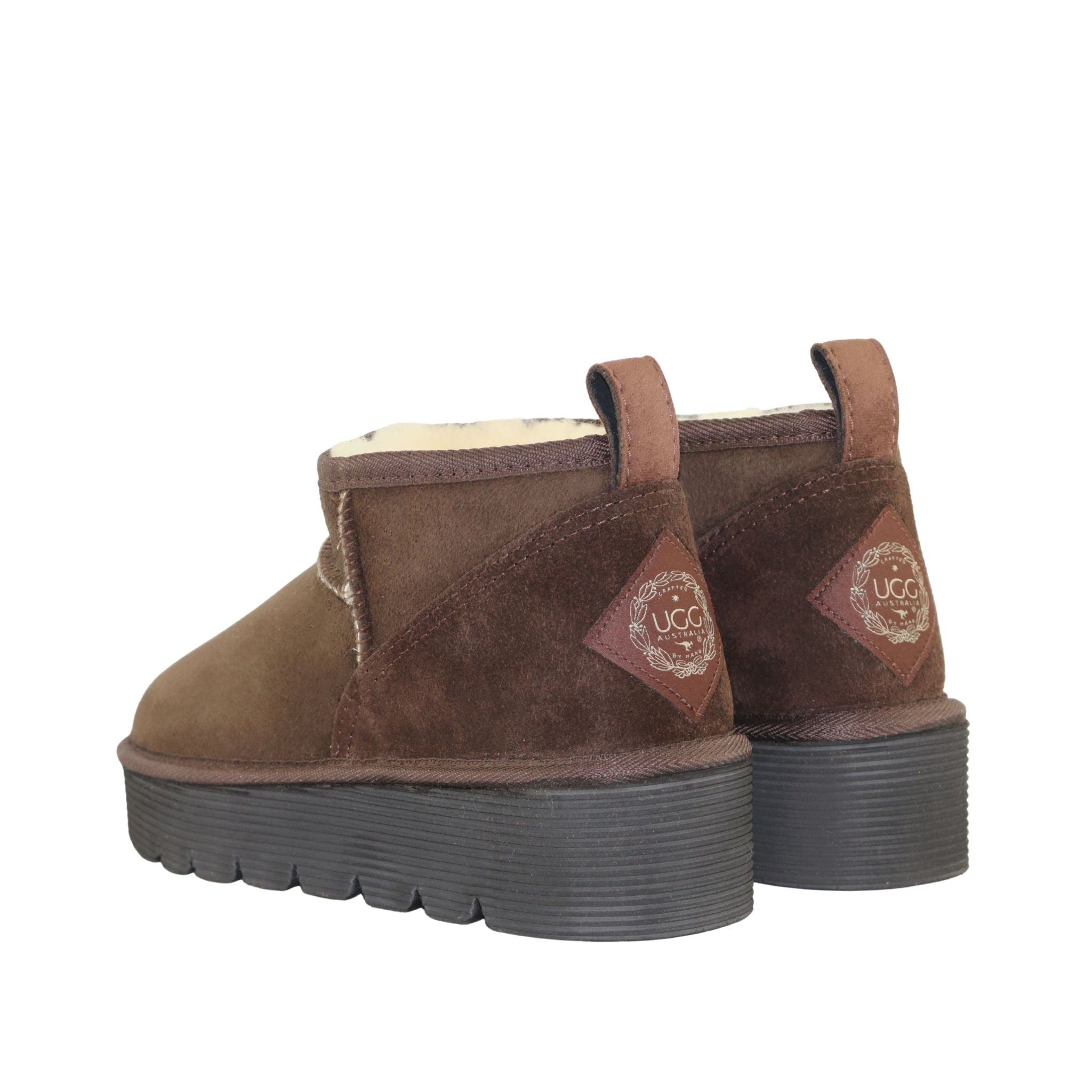 UGG Australia Platform Ultra Chocolate Pairs Back Womens Australian Made Sheepskin UGG Boot