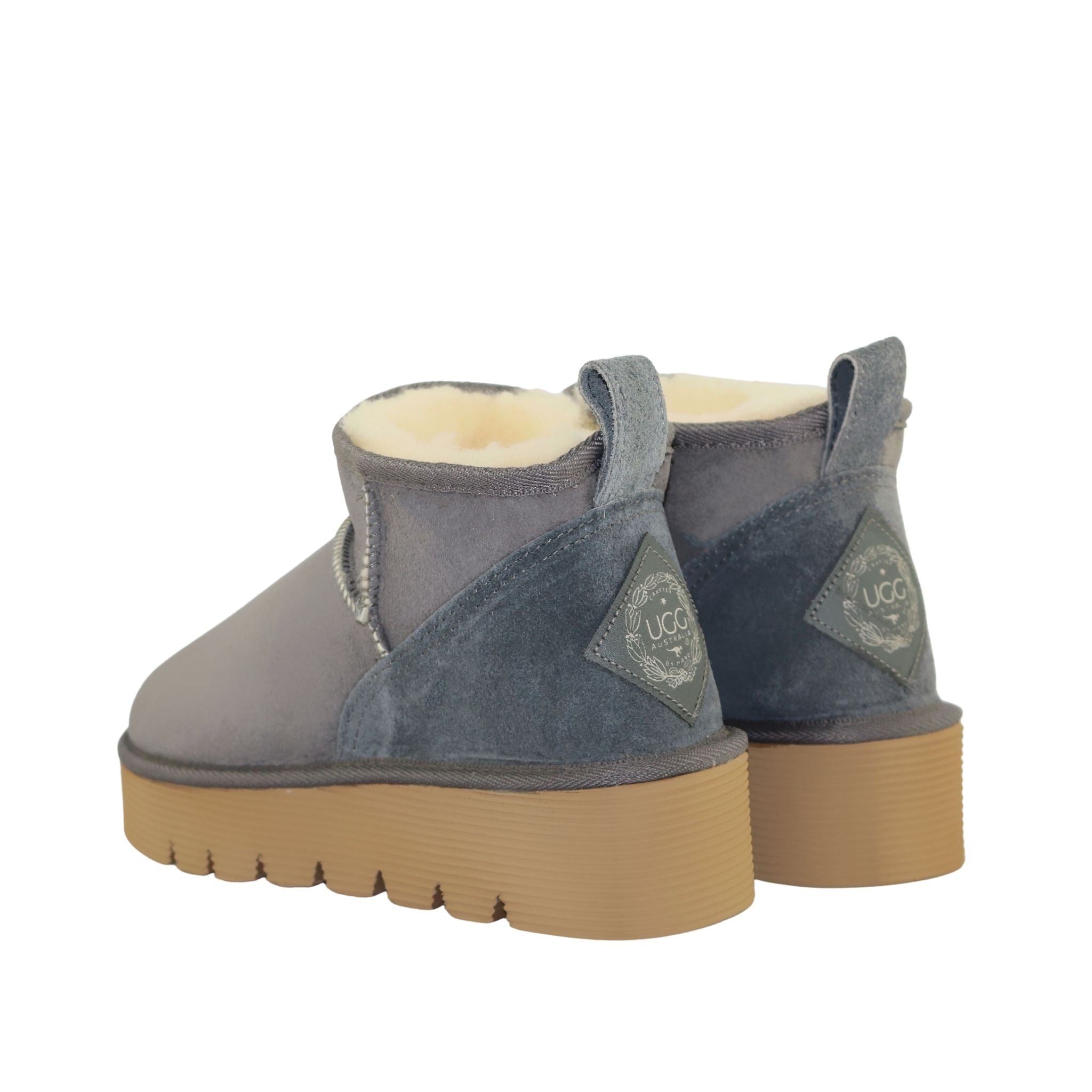 UGG Australia Platform Ultra Grey Pairs Back Womens Australian Made Sheepskin UGG Boot