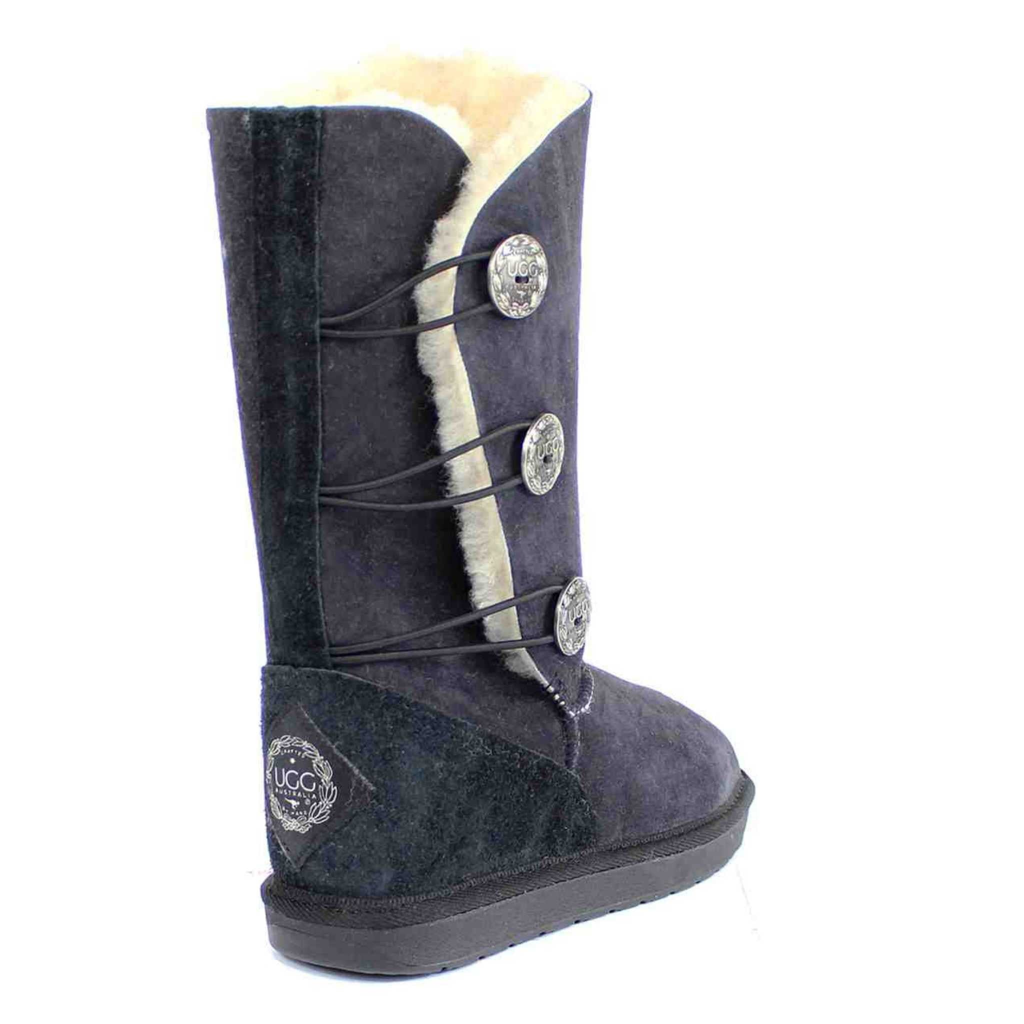 UGG Australia Premium Brighton Long Black Back Twinface Sheepskin Australian Made UGG Boot