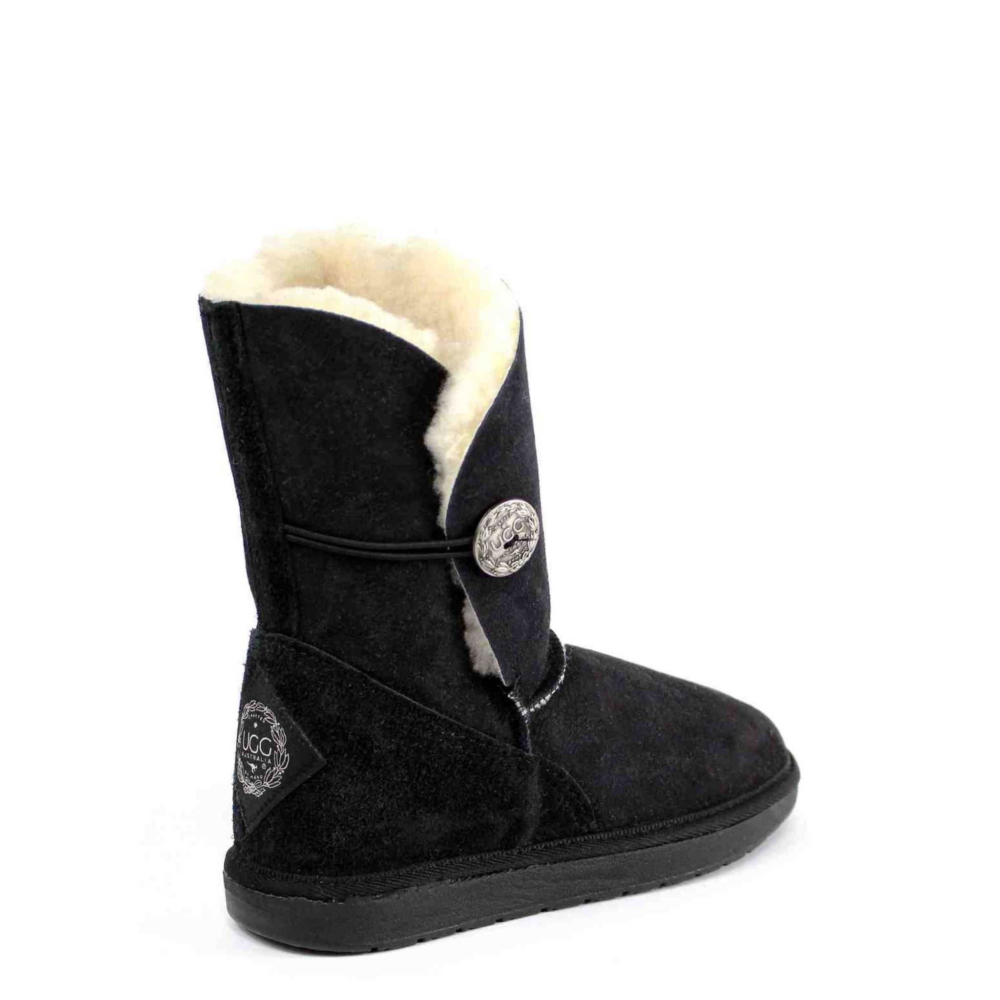 UGG Australia Premium Brighton Short Black Back Twinface Sheepskin Australian Made UGG Boot