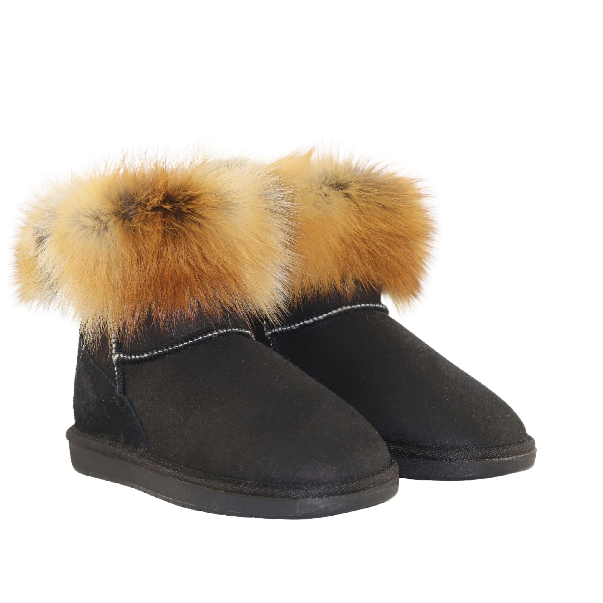 UGG Australia Premium Fox Mini Black Red Pairs Front Womens Australian Made Sheepskin UGG Boot