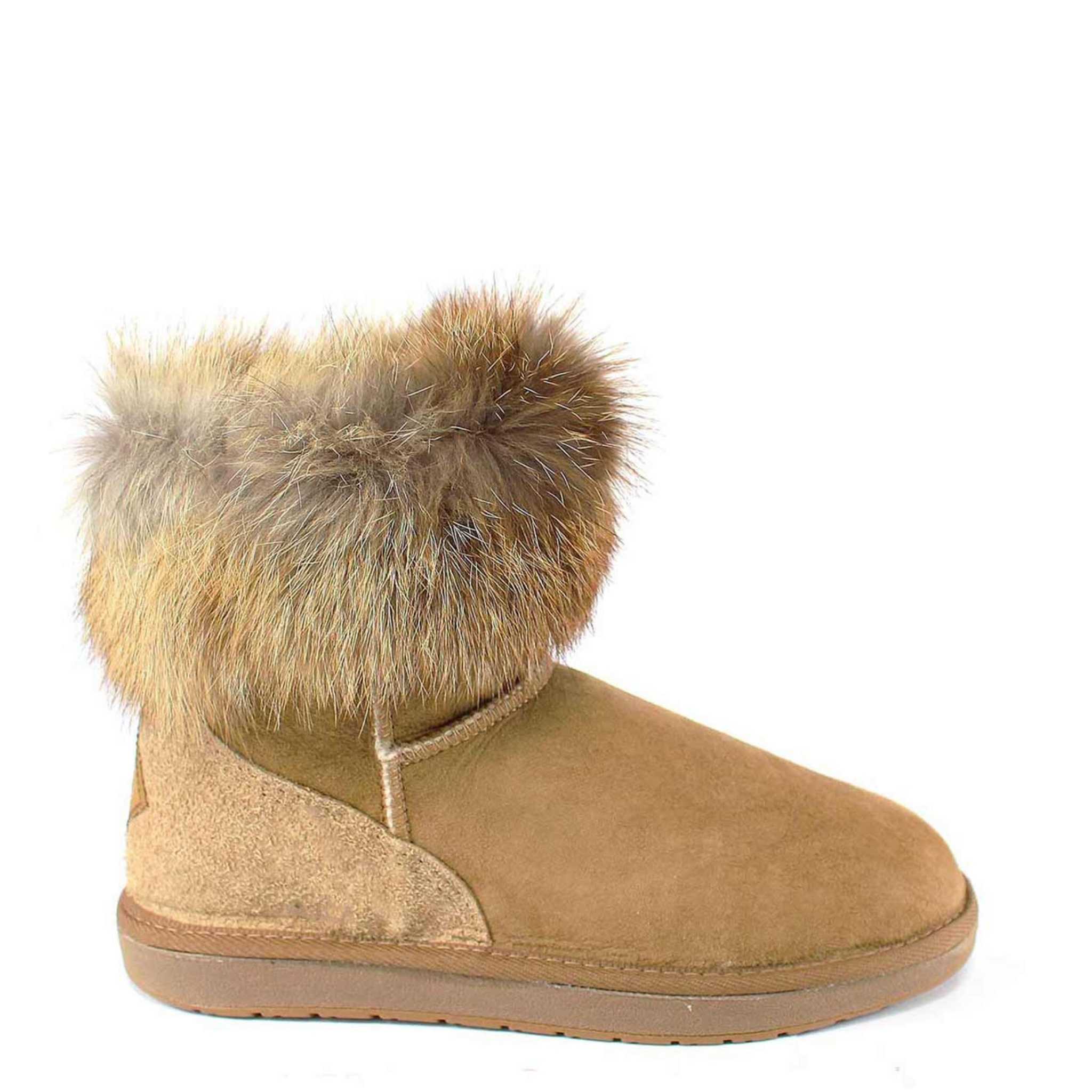 UGG Australia Premium Fox Mini Chestnut Side Twinface Sheepskin Australian Made UGG Boot