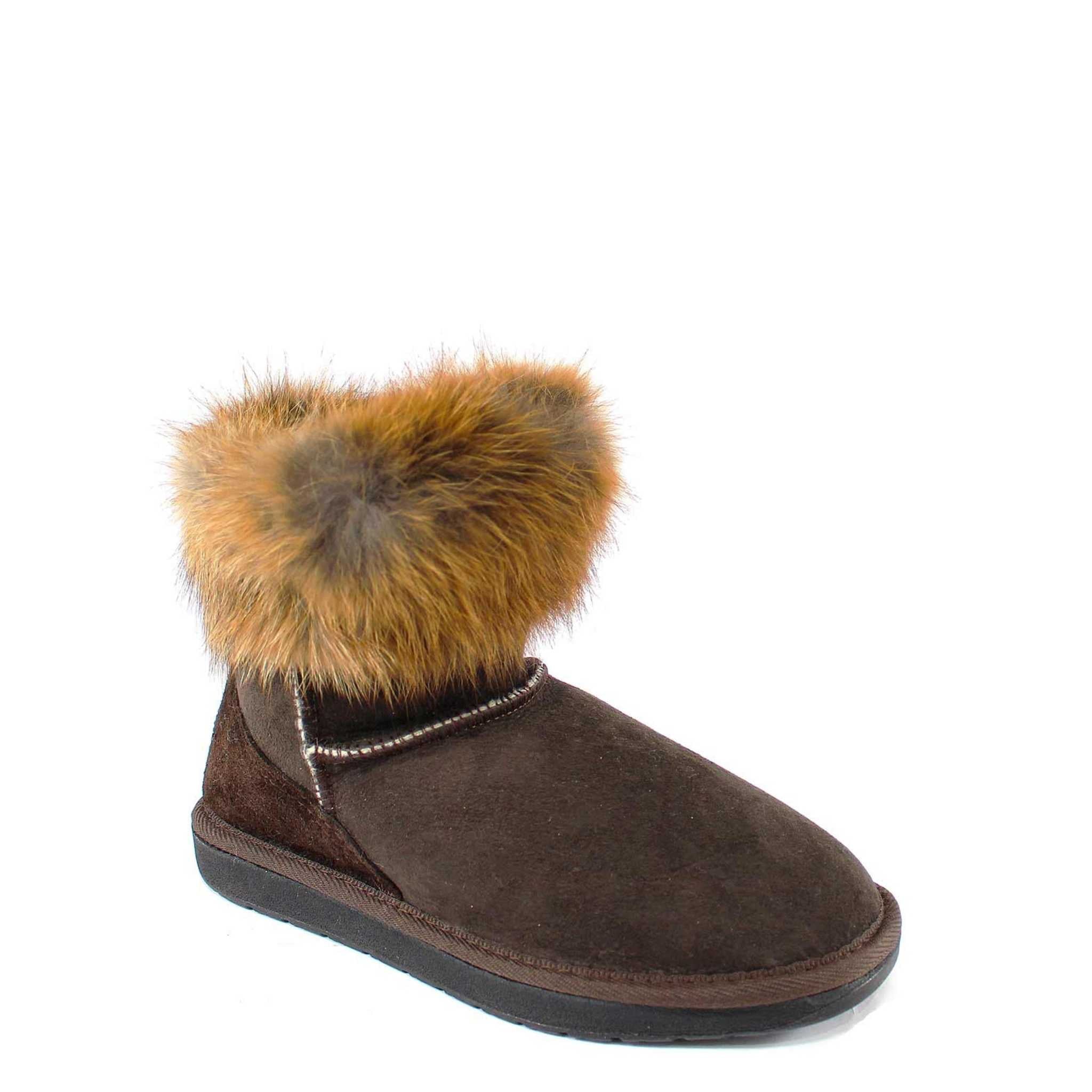 UGG Australia Premium Fox Mini Chocolate Front Twinface Sheepskin Australian Made UGG Boot