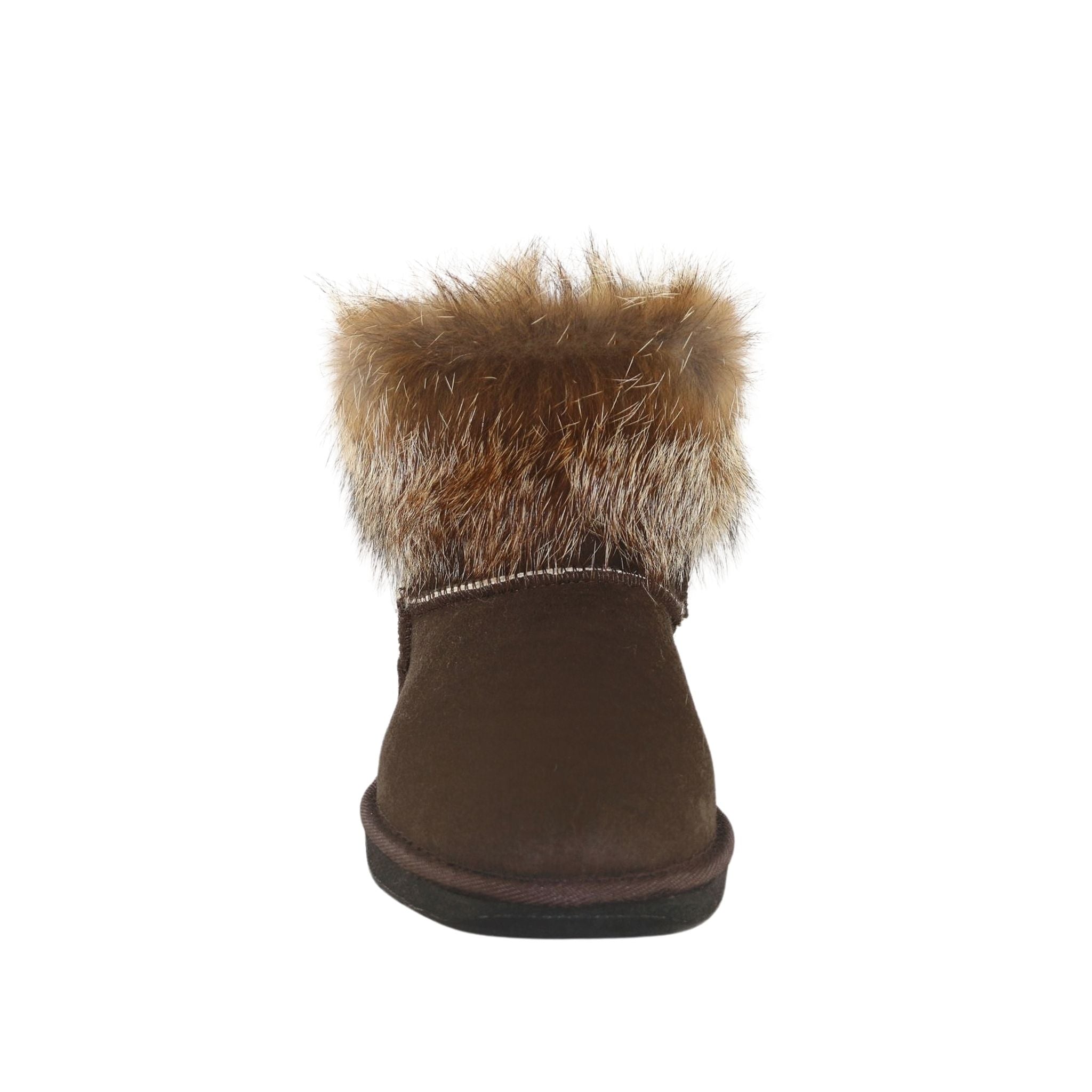 UGG Australia Premium Fox Mini Chocolate Front Womens Australian Made Sheepskin UGG Boot