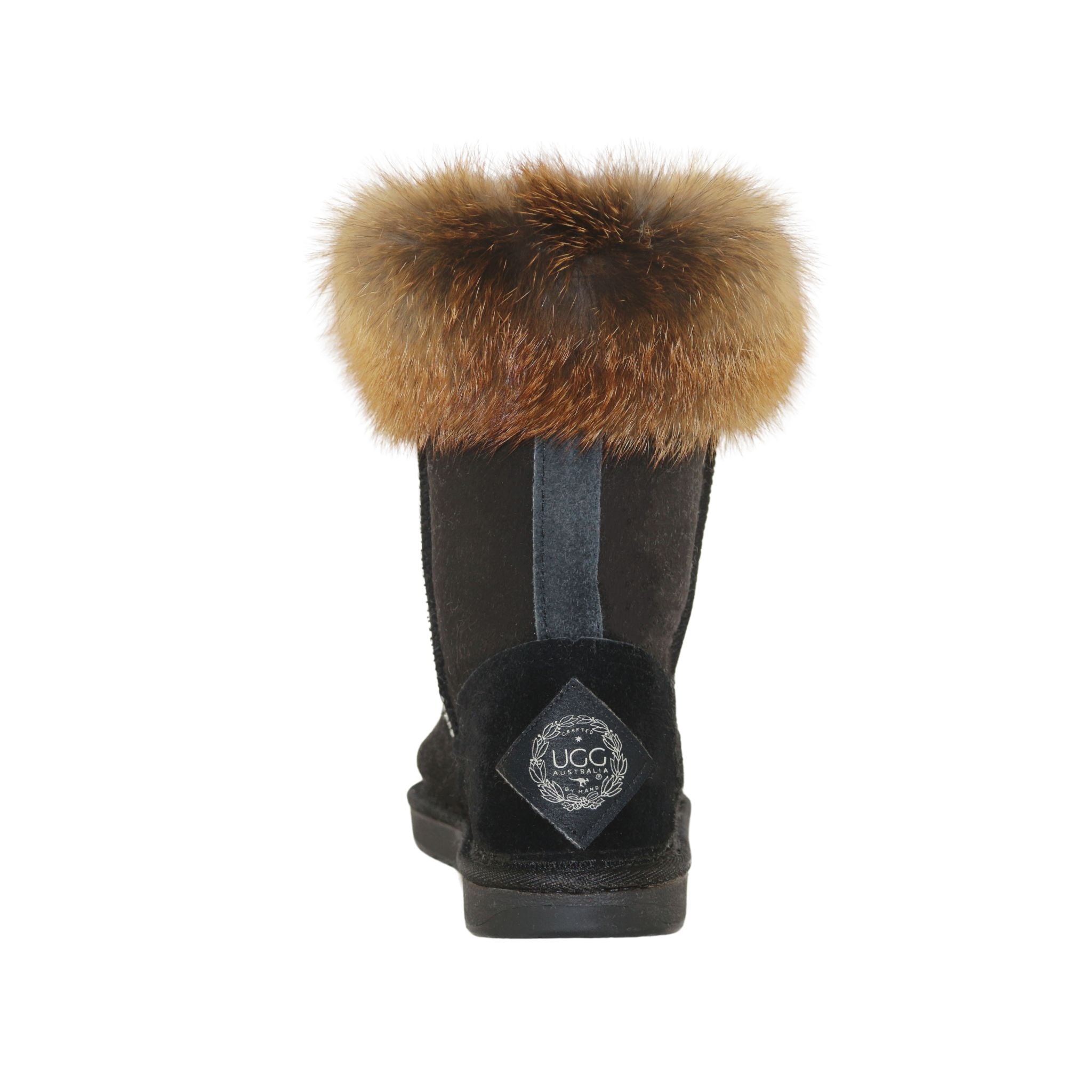 UGG Australia Premium Fox Short Black Red Back Womens Australian Made Sheepskin UGG Boot