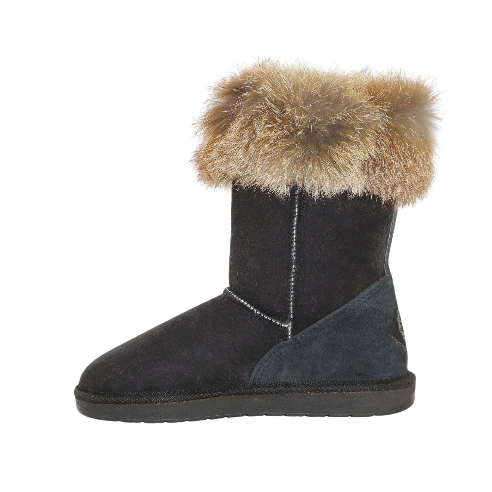 UGG Australia Premium Fox Short Black  Red Side Inner Womens Australian Made Sheepskin UGG Boot
