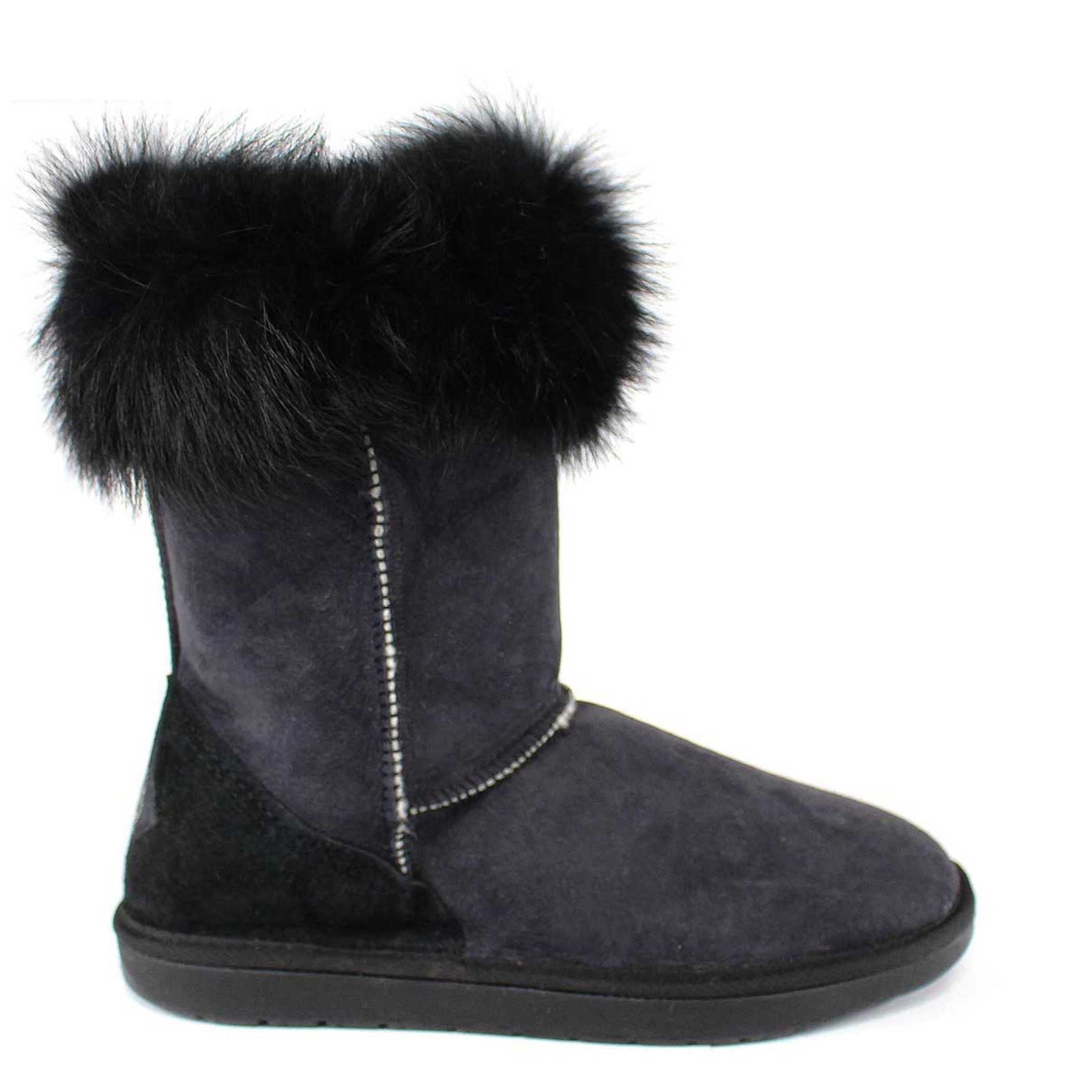 UGG Australia Premium Fox Short Black Side Twinface Sheepskin Australian Made UGG Boot